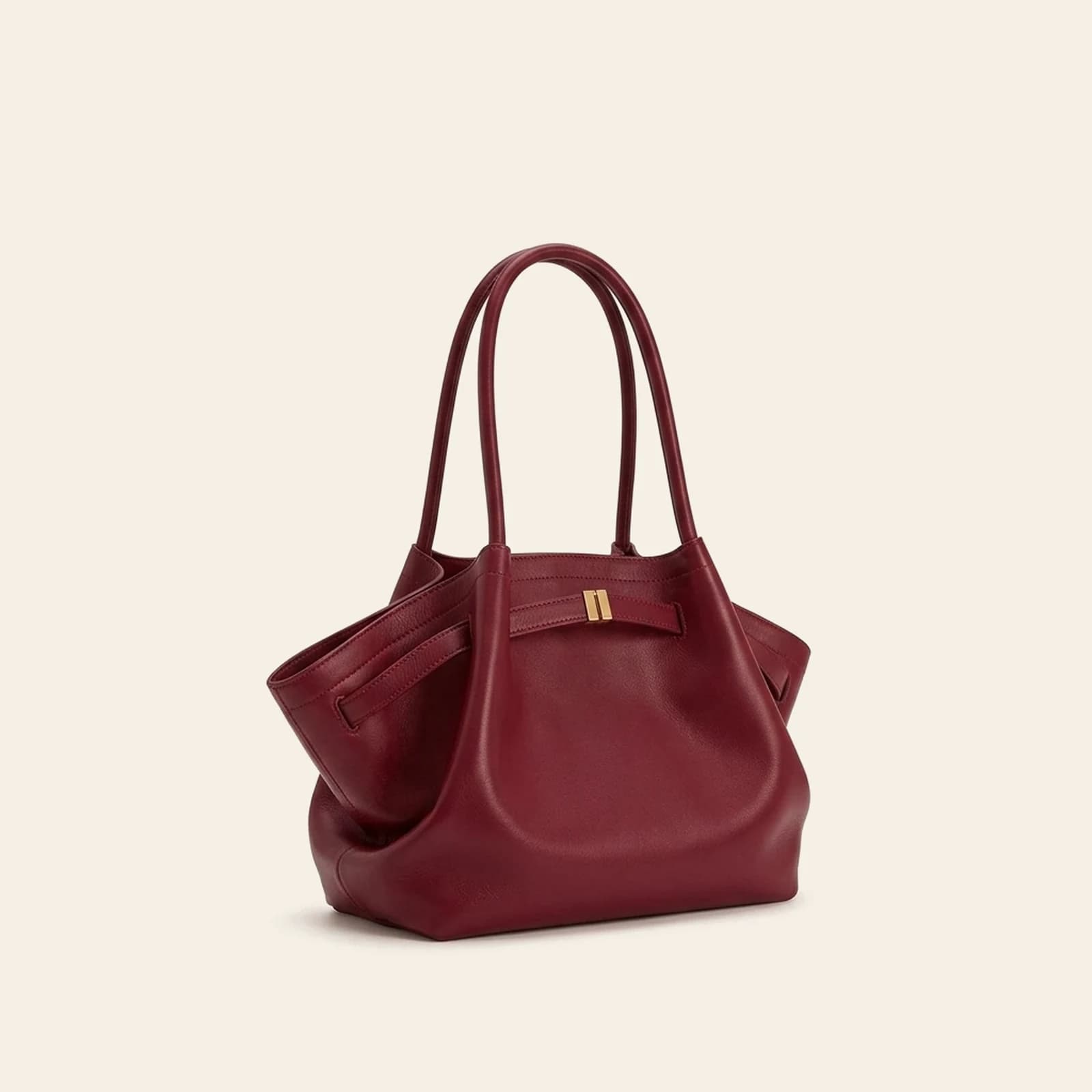 Amalfi Dumpling Bag Large — Burgundy, view 1