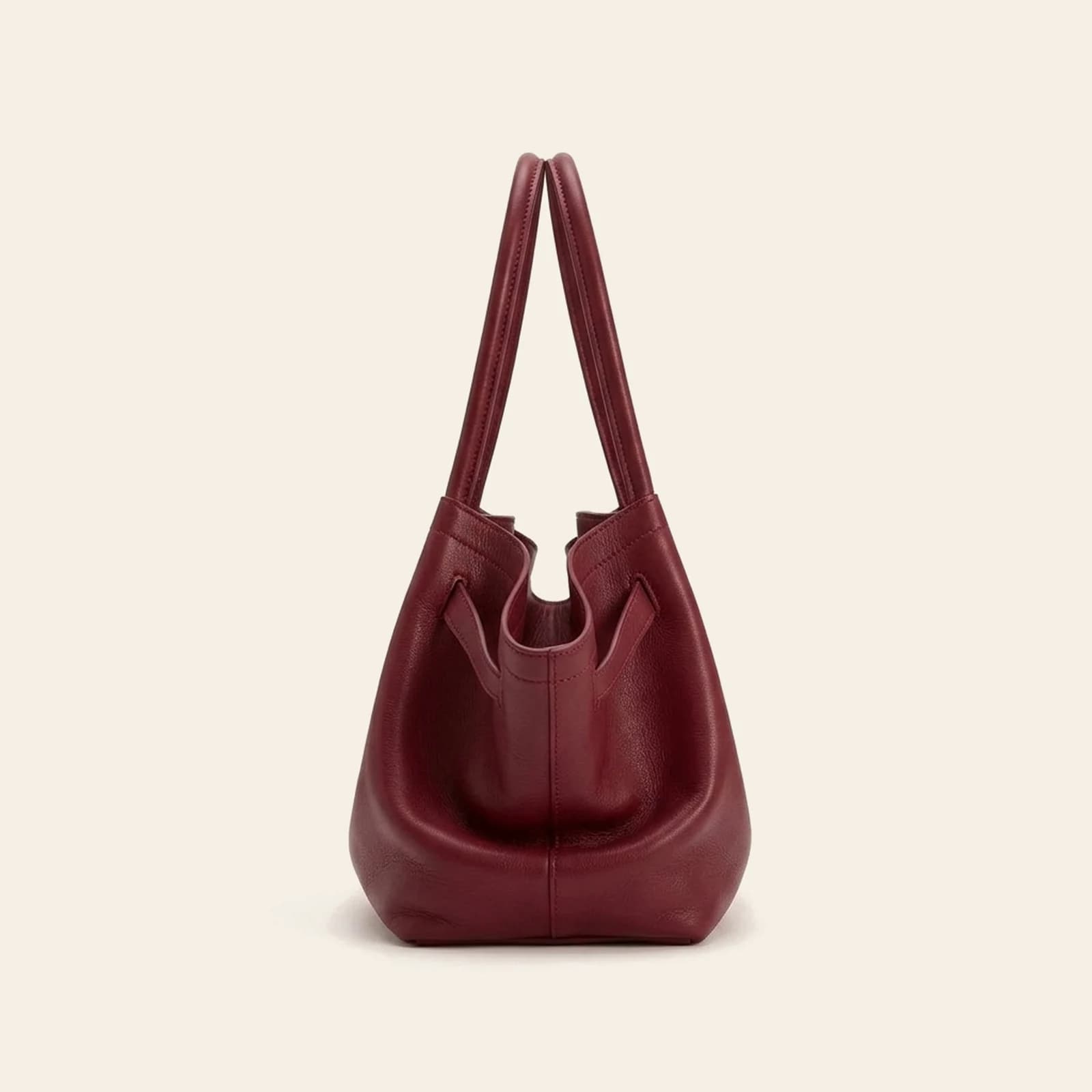 Amalfi Dumpling Bag Large — Burgundy, view 3
