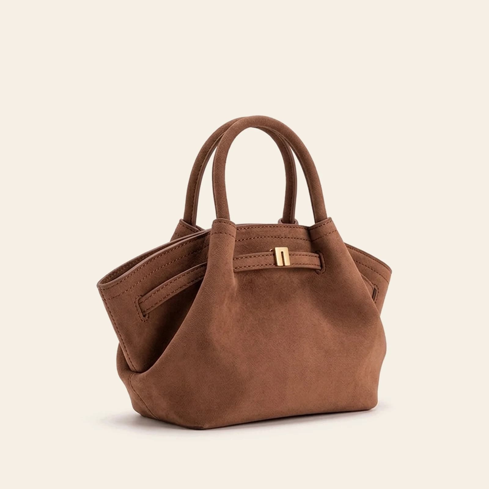 Amalfi Dumpling Bag Small — Brown, view 1