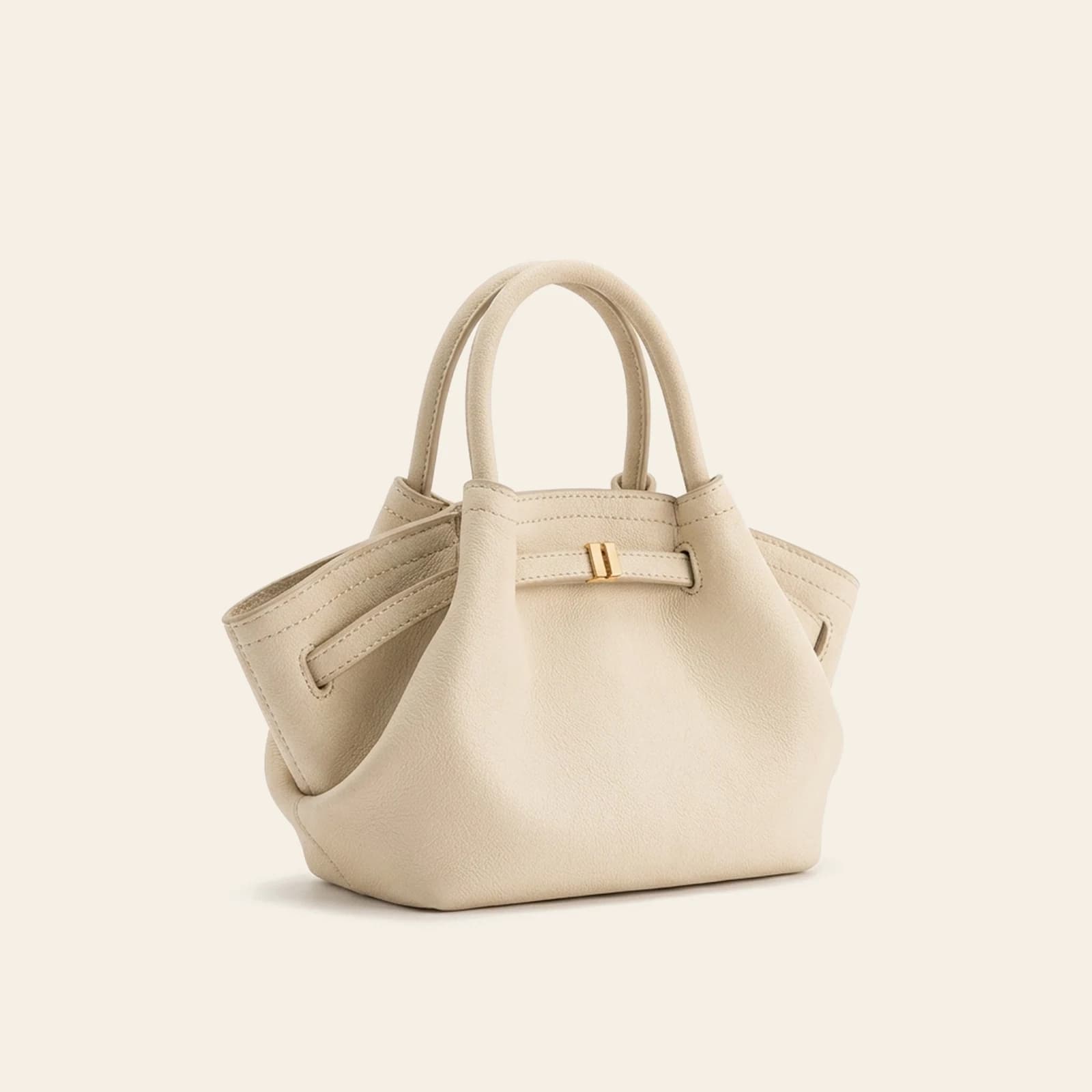 Amalfi Dumpling Bag Small — White, view 1