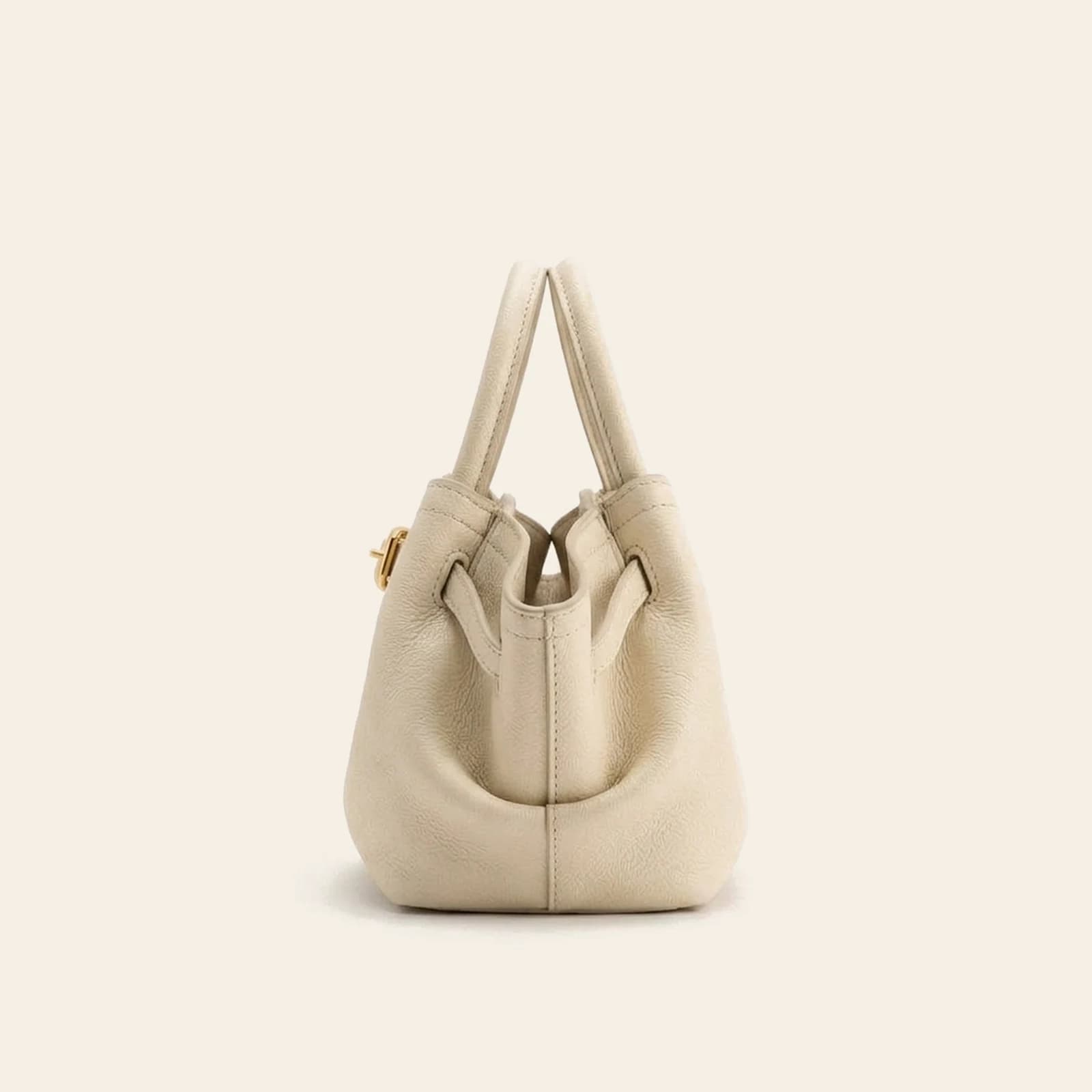 Amalfi Dumpling Bag Small — White, view 3