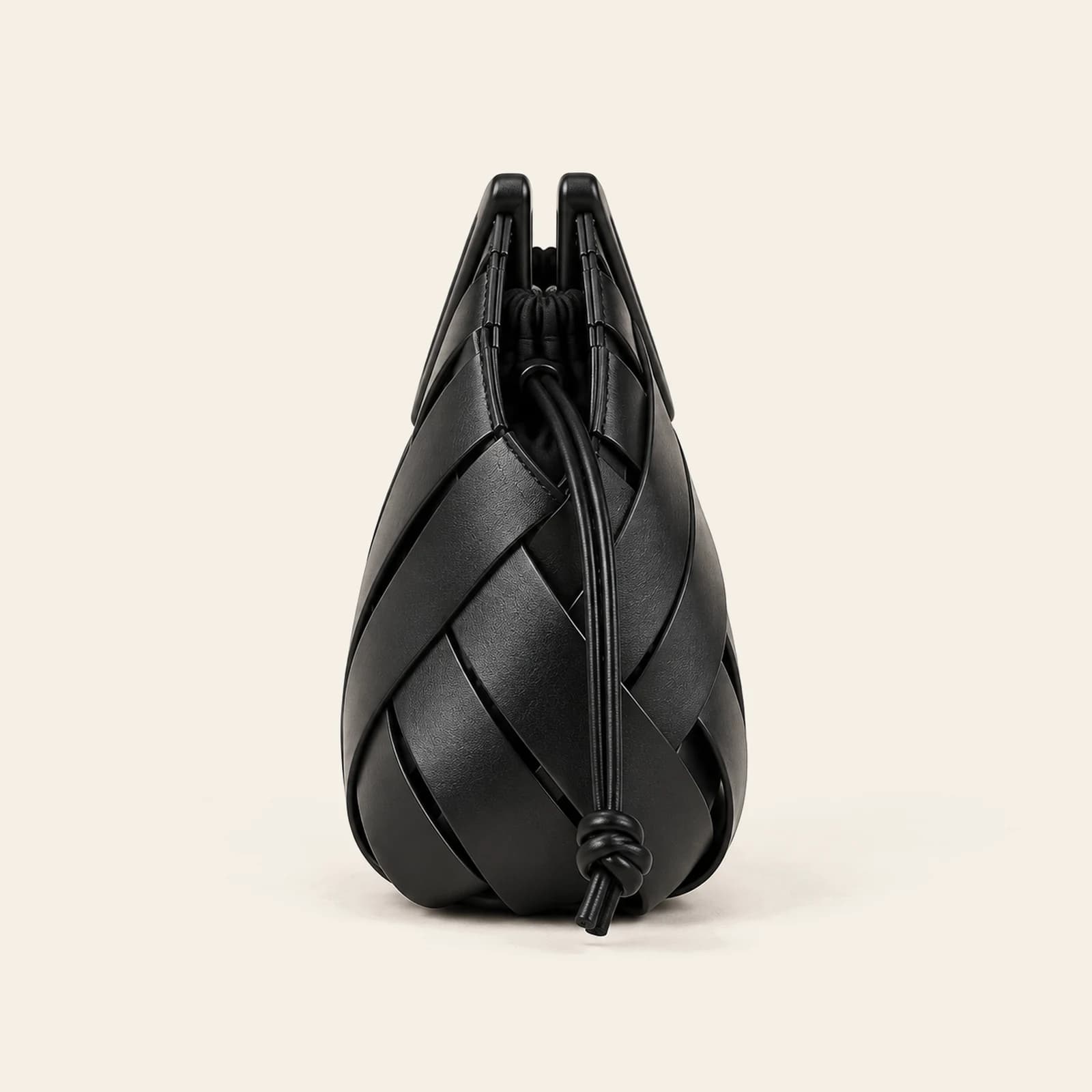 Capri Woven Pouch — Black, view 3