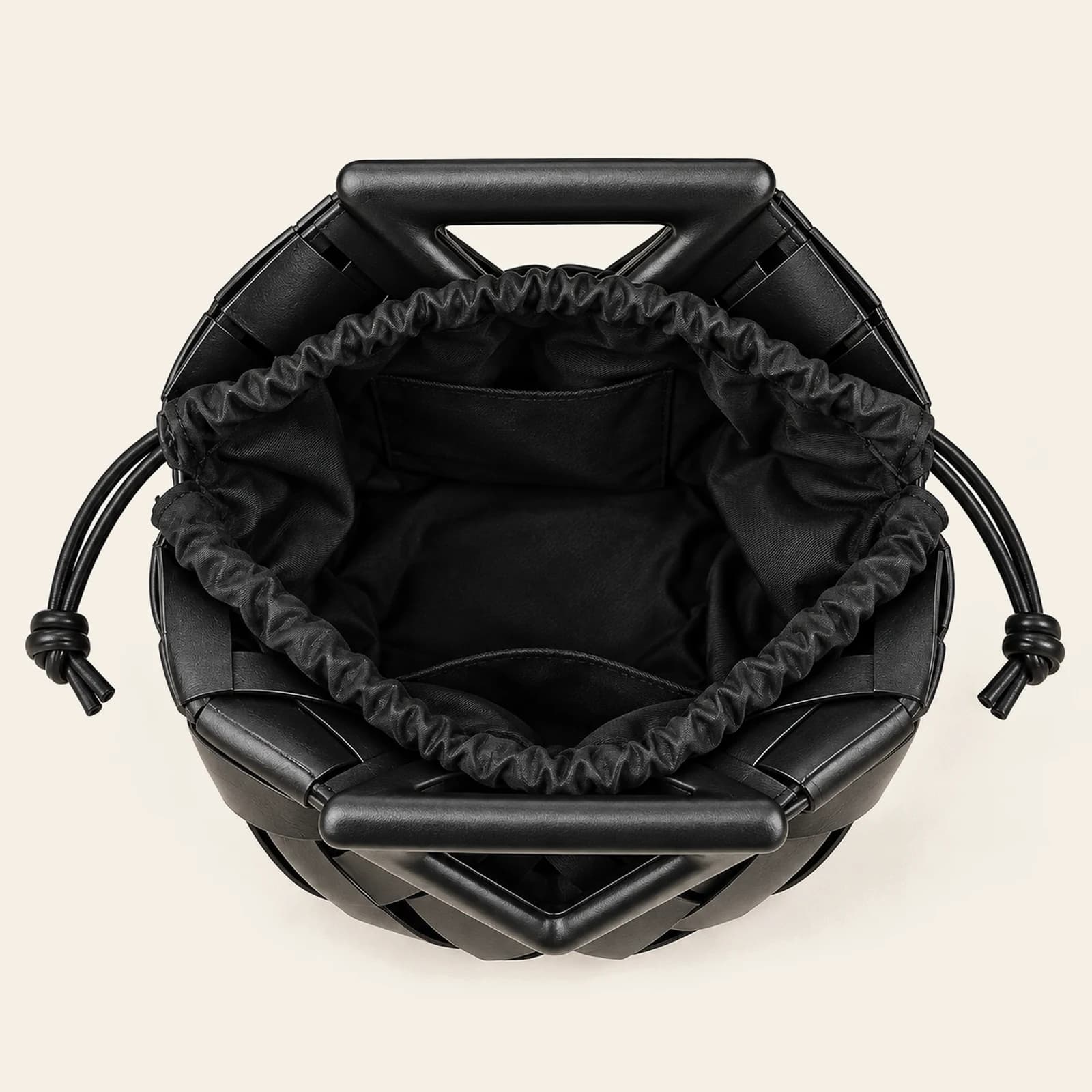 Capri Woven Pouch — Black, view 4
