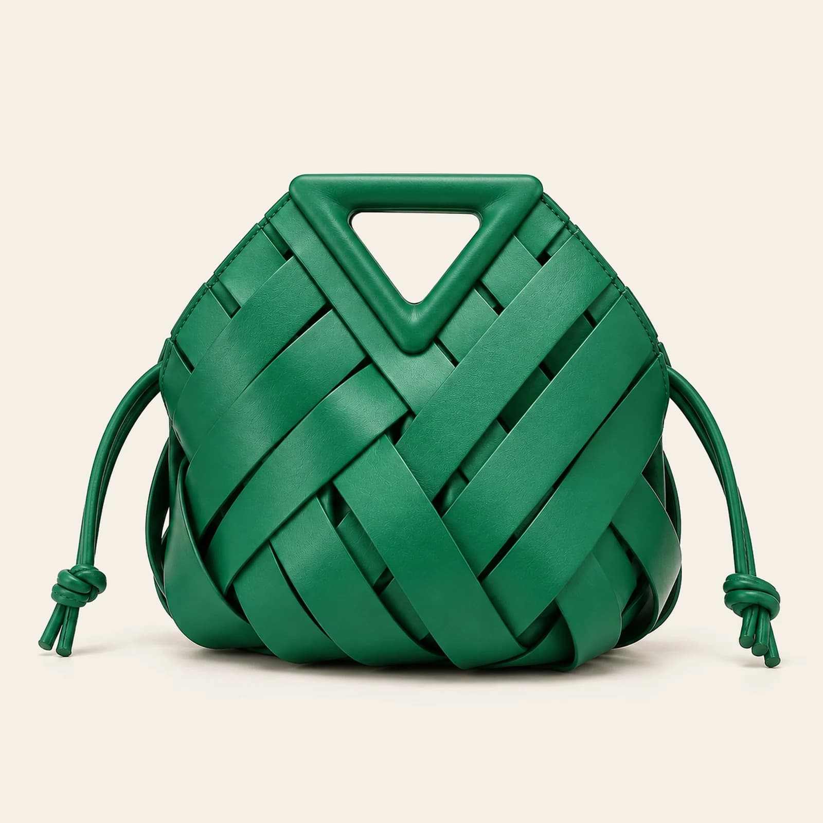 Capri Woven Pouch — Green, view 2