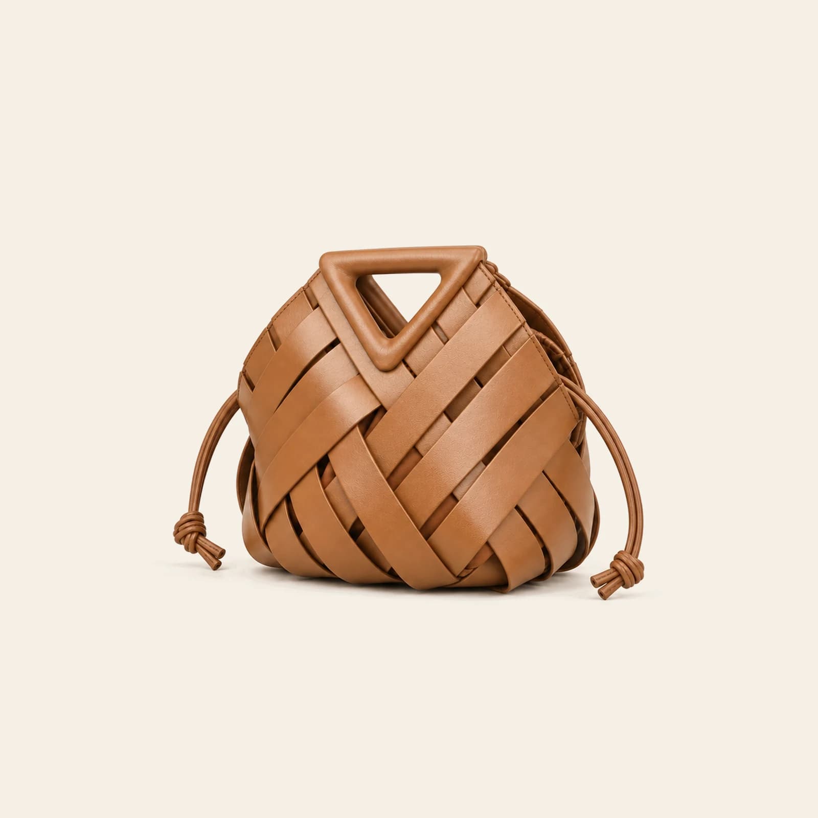 Capri Woven Pouch — Light Brown, view 1