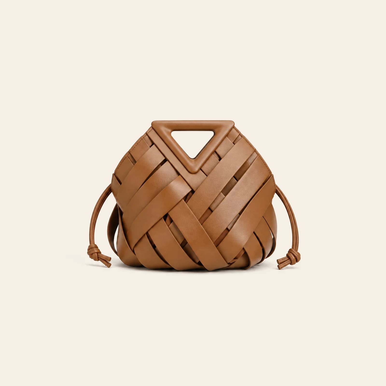 Capri Woven Pouch — Light Brown, view 2