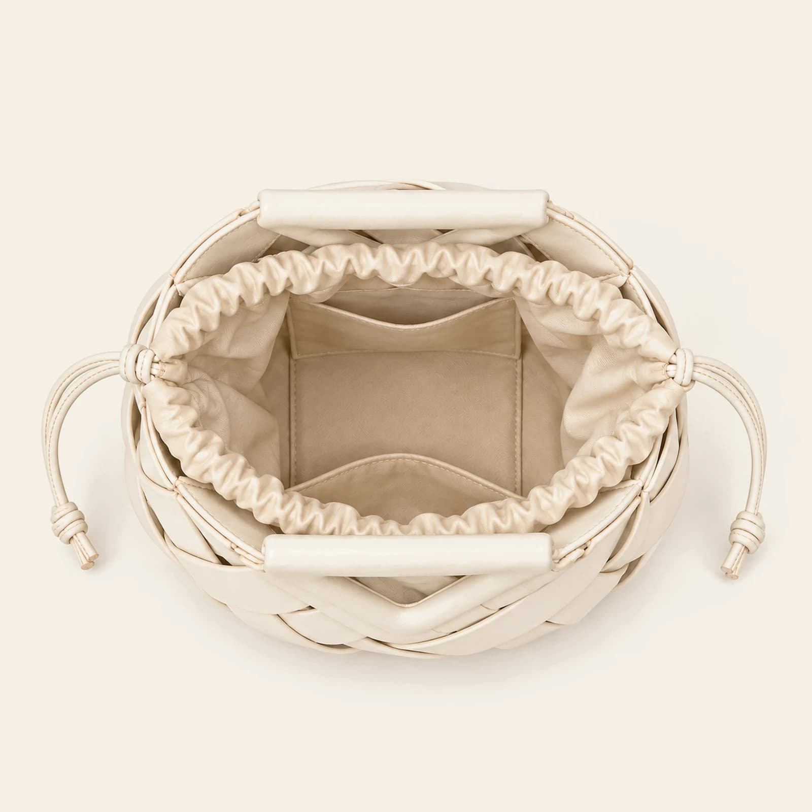 Capri Woven Pouch — White, view 4