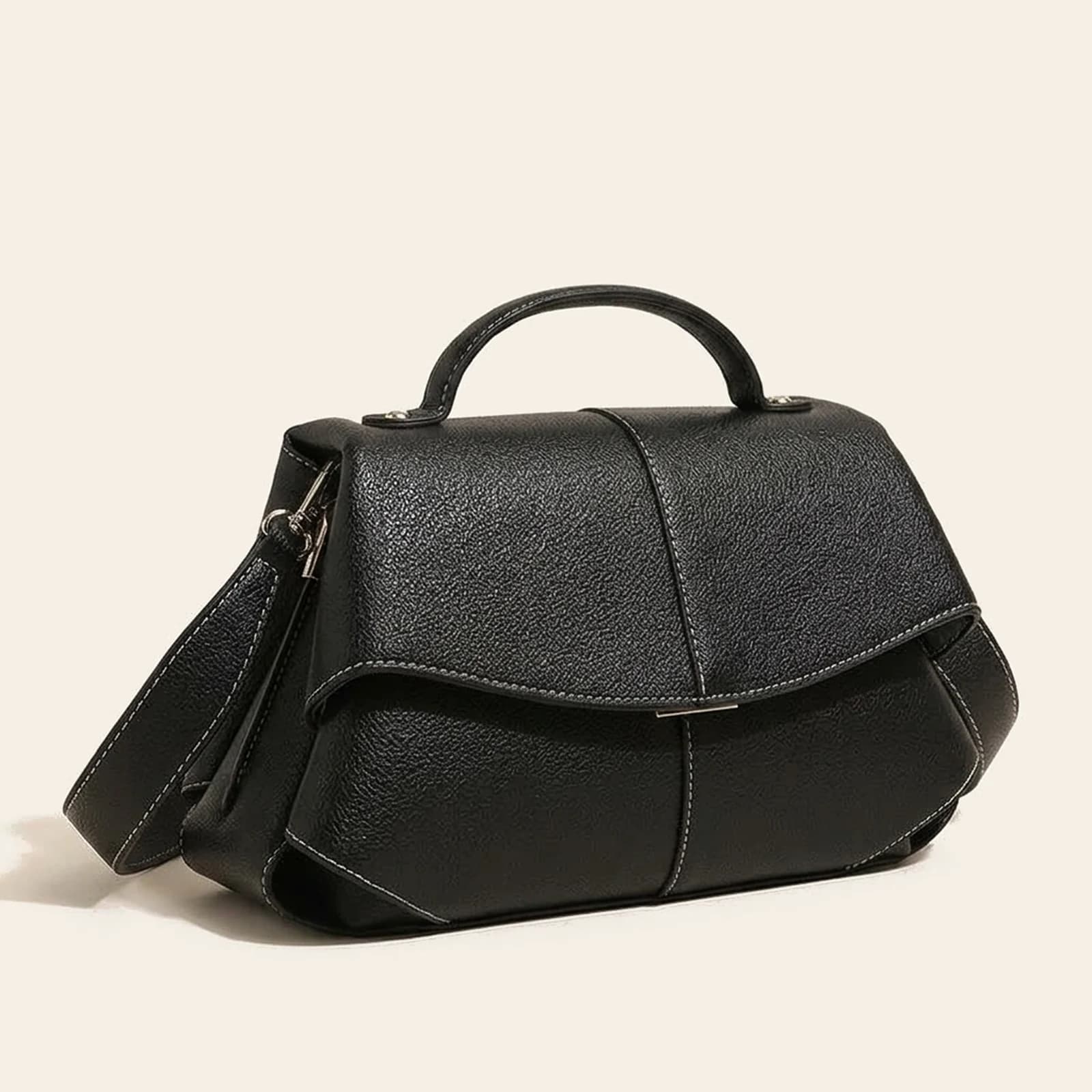 Cora Saddle Bag — Black, view 1