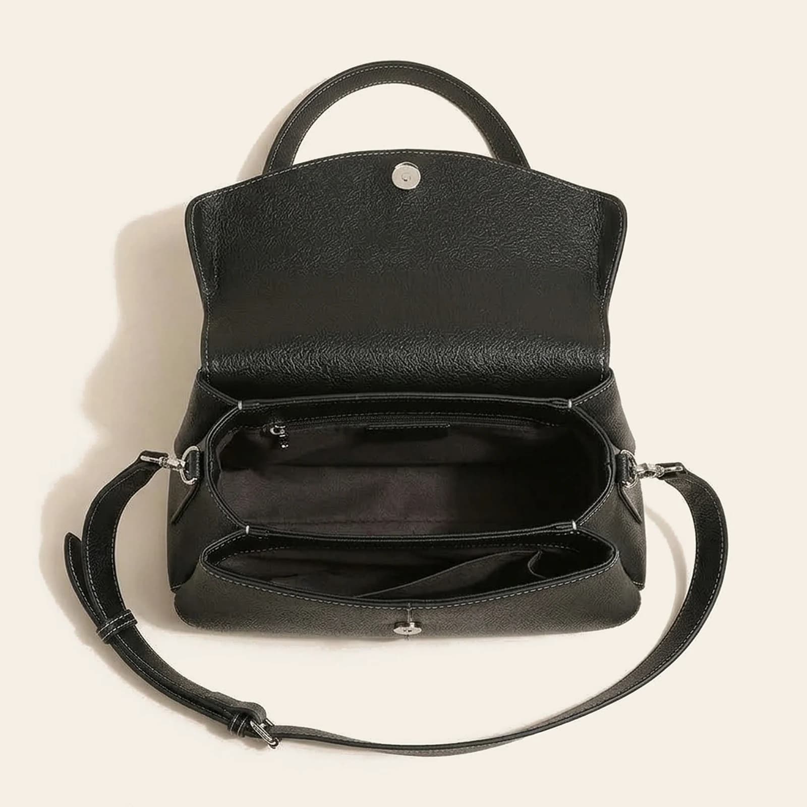 Cora Saddle Bag — Black, view 4