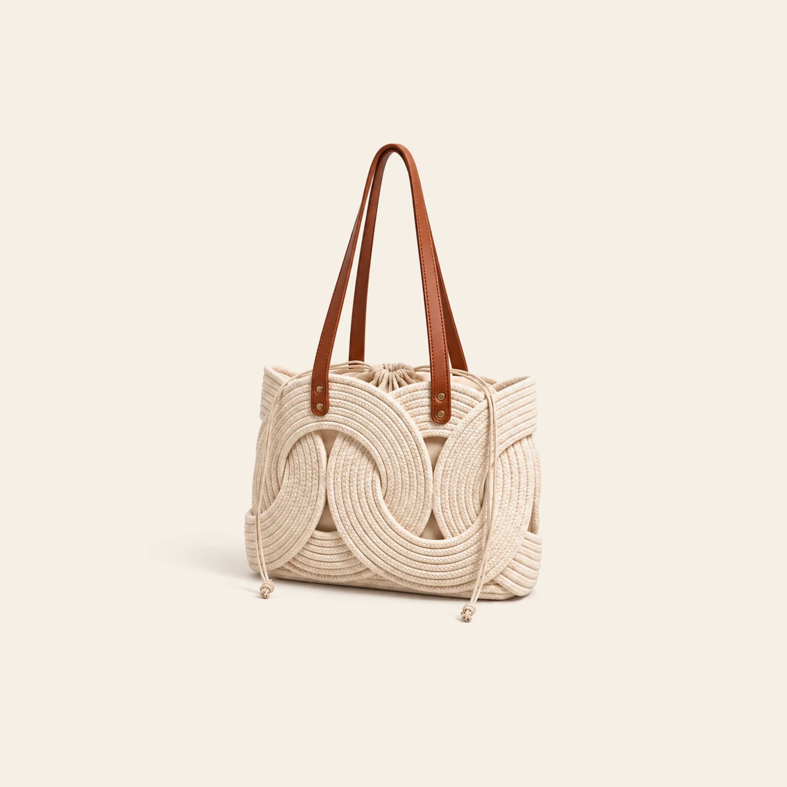 Ischia Rope Tote — Beige, view 1