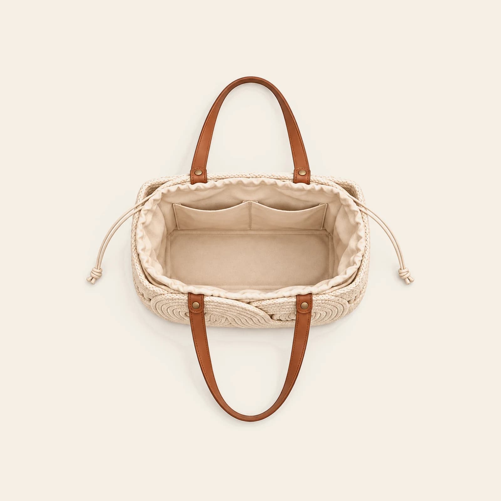 Ischia Rope Tote — Beige, view 4