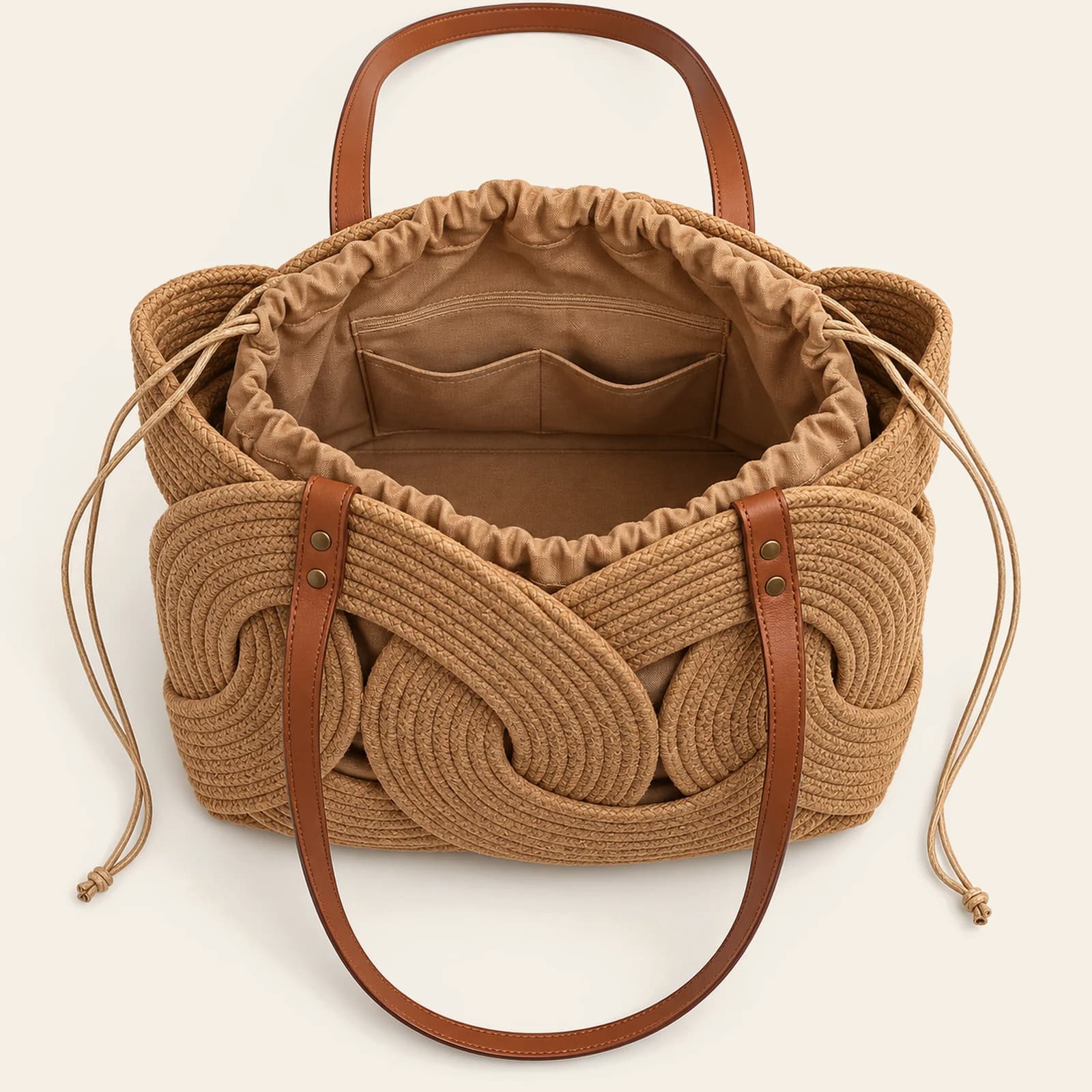 Ischia Rope Tote — Brown, view 4