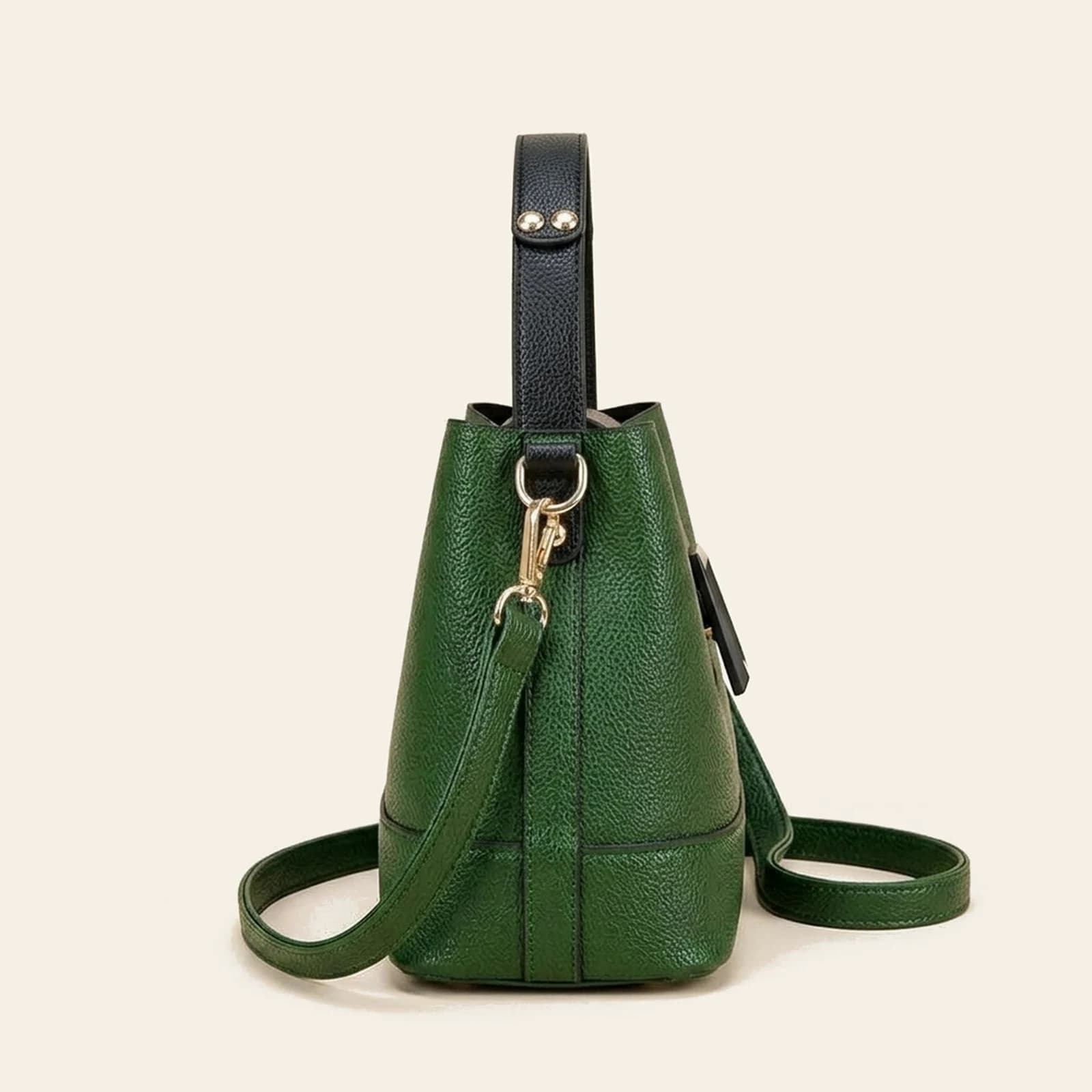 Lucca Bucket Bag — Green, view 3
