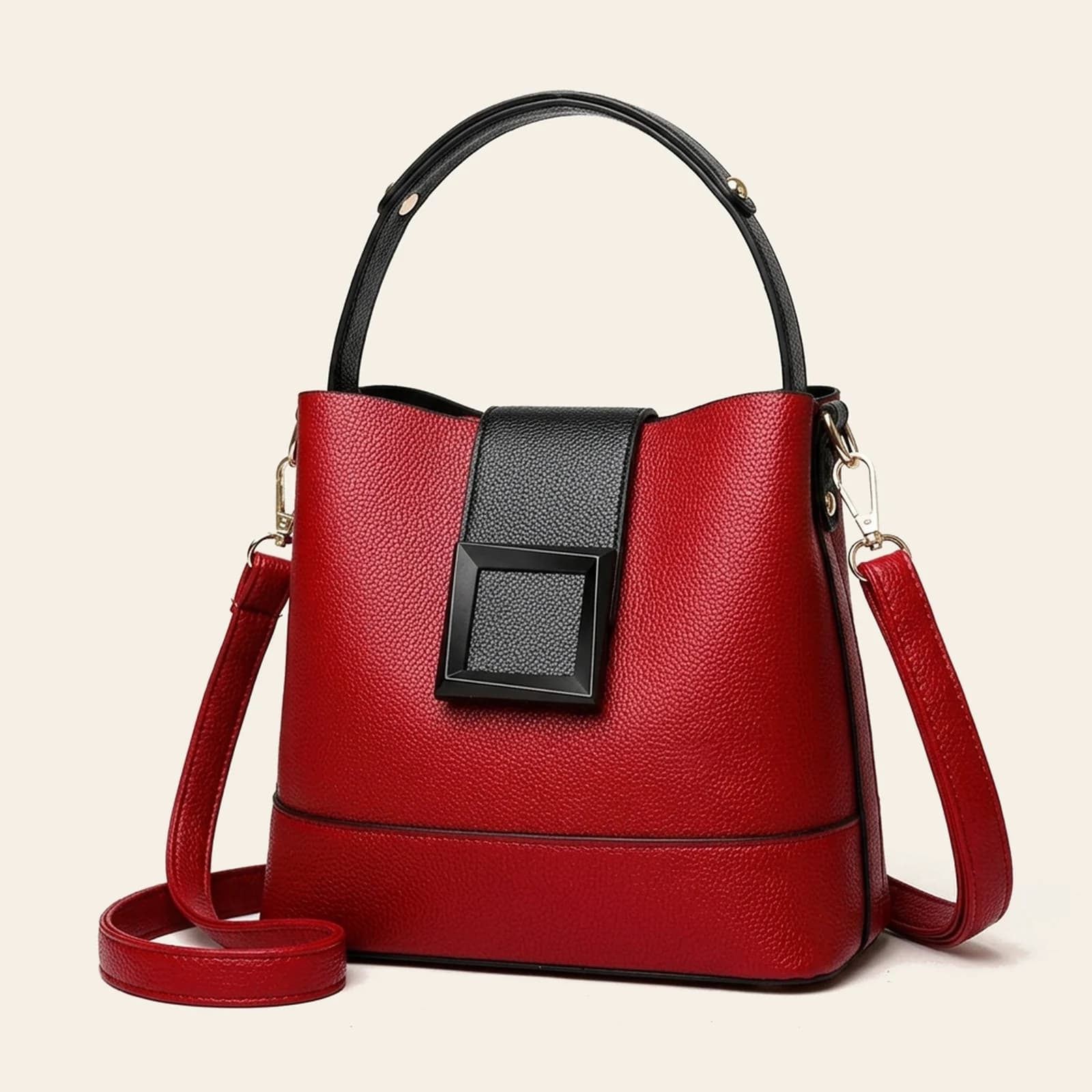 Lucca Bucket Bag — Red, view 1