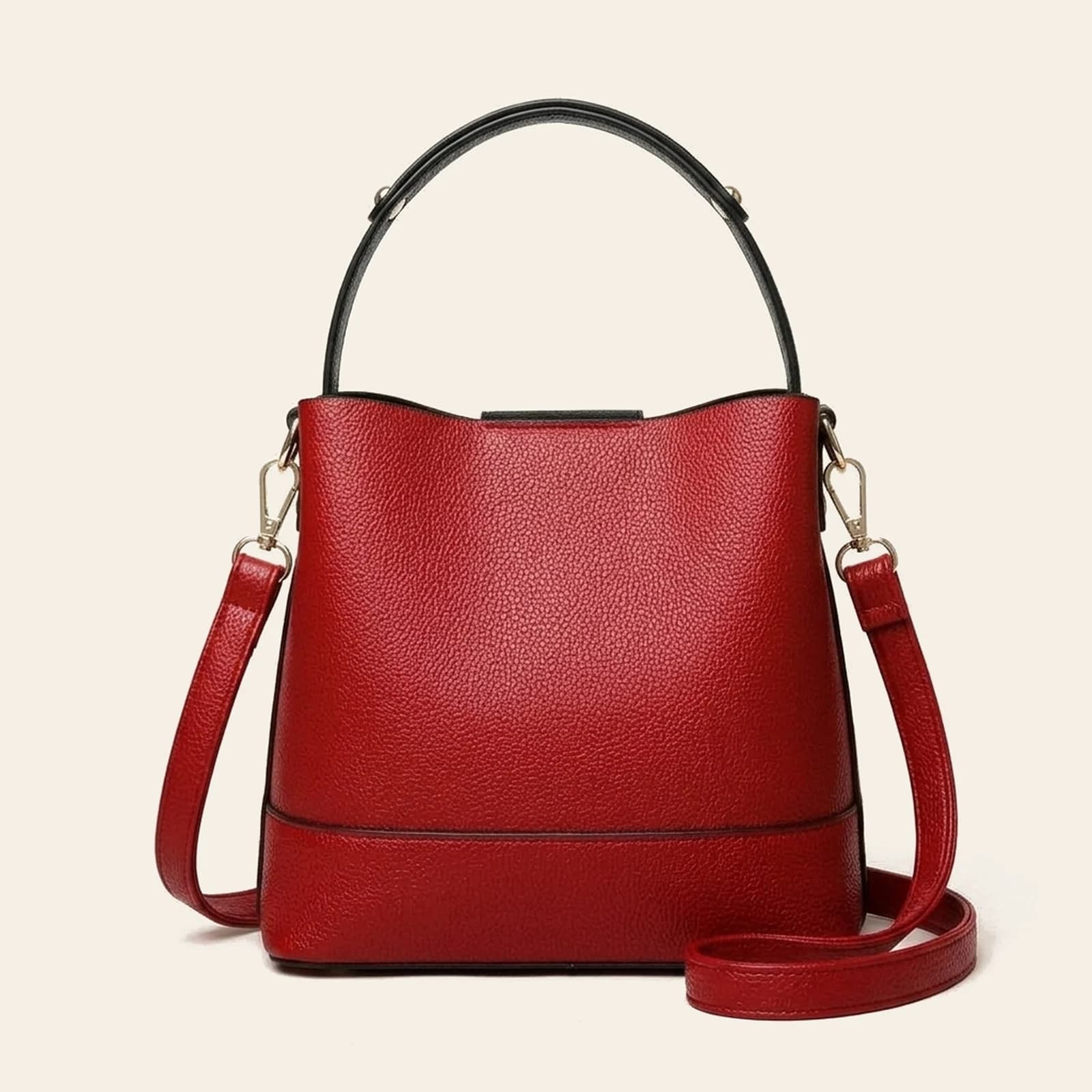 Lucca Bucket Bag — Red, view 2