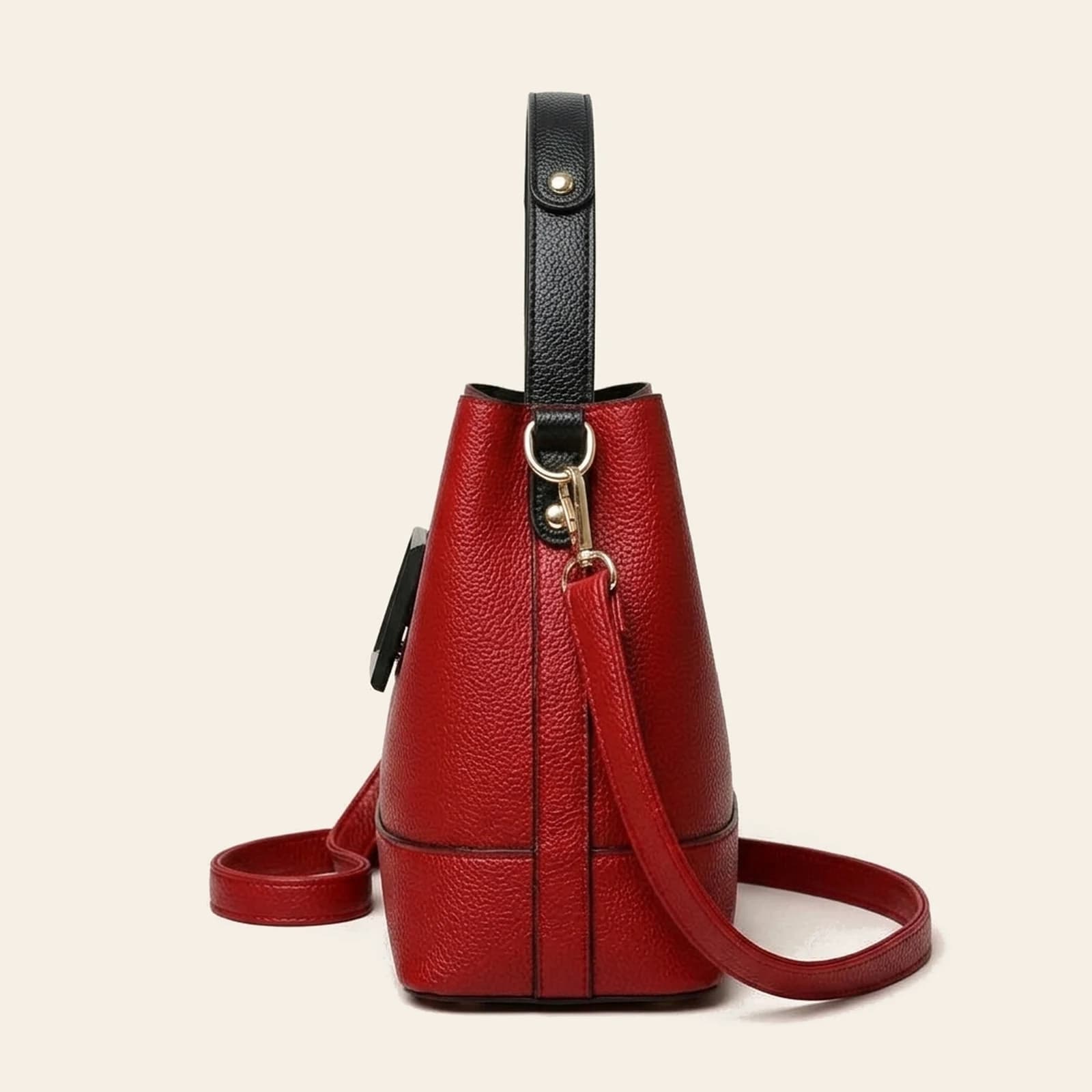 Lucca Bucket Bag — Red, view 3