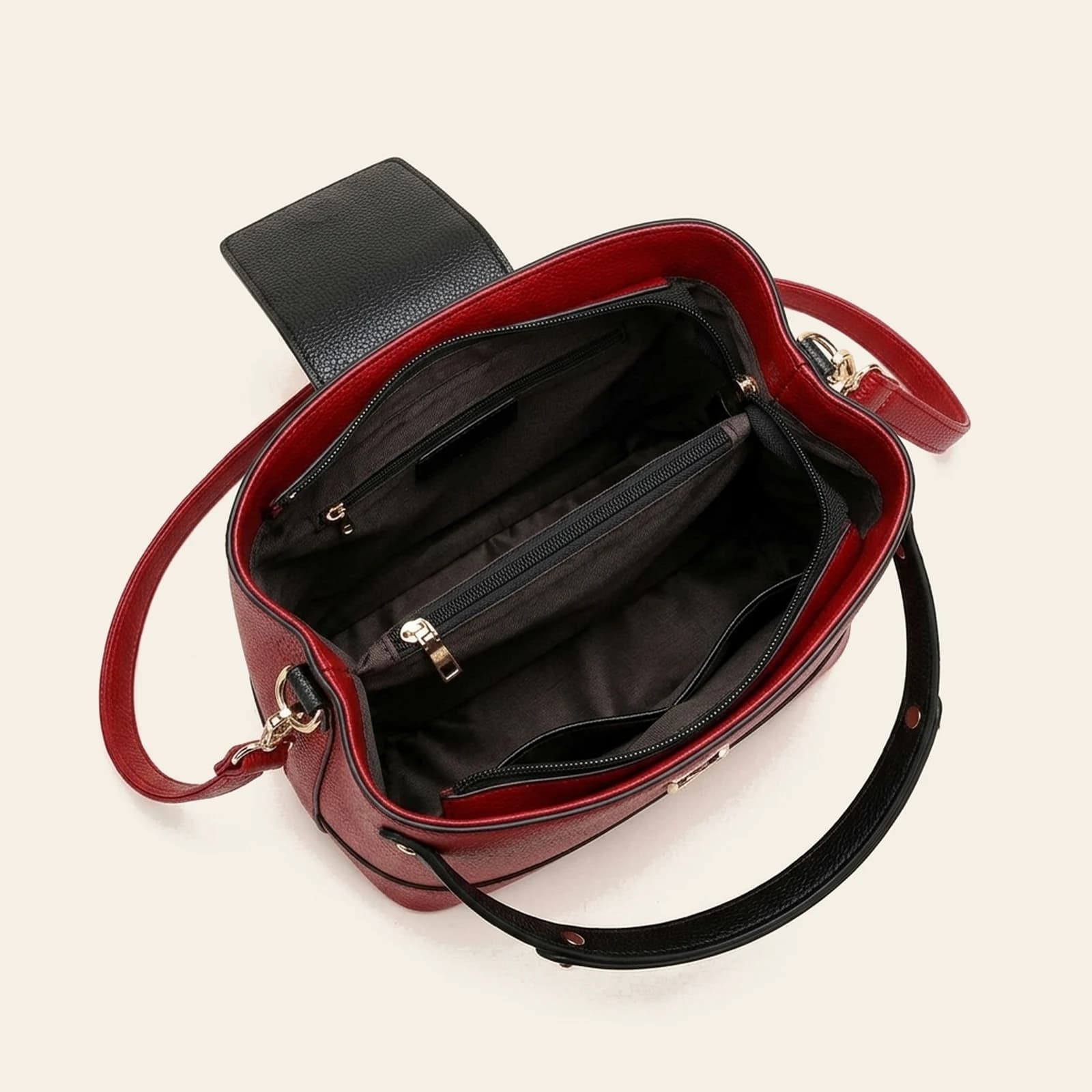 Lucca Bucket Bag — Red, view 4