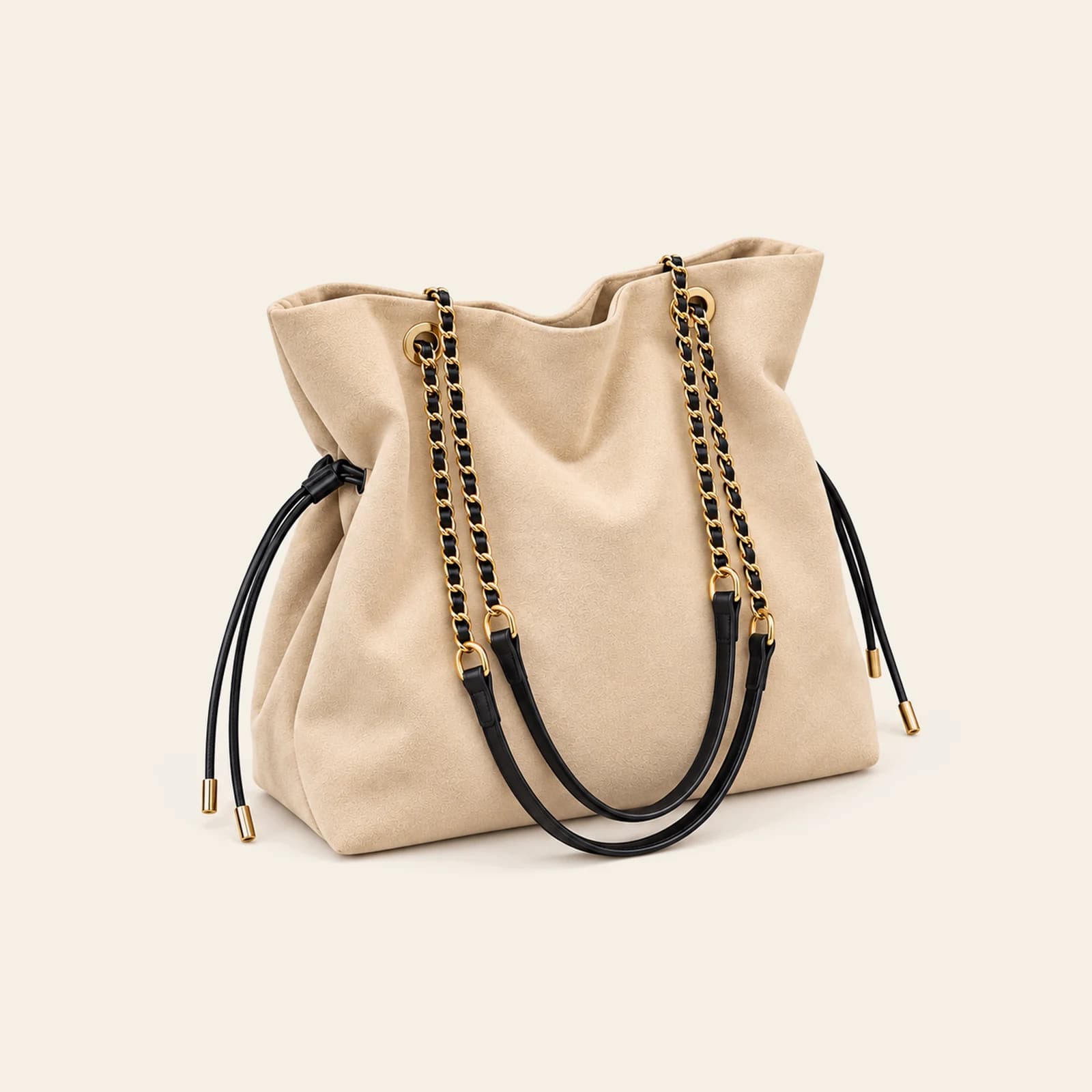 Marlow Suede Bucket Large — Beige, view 1