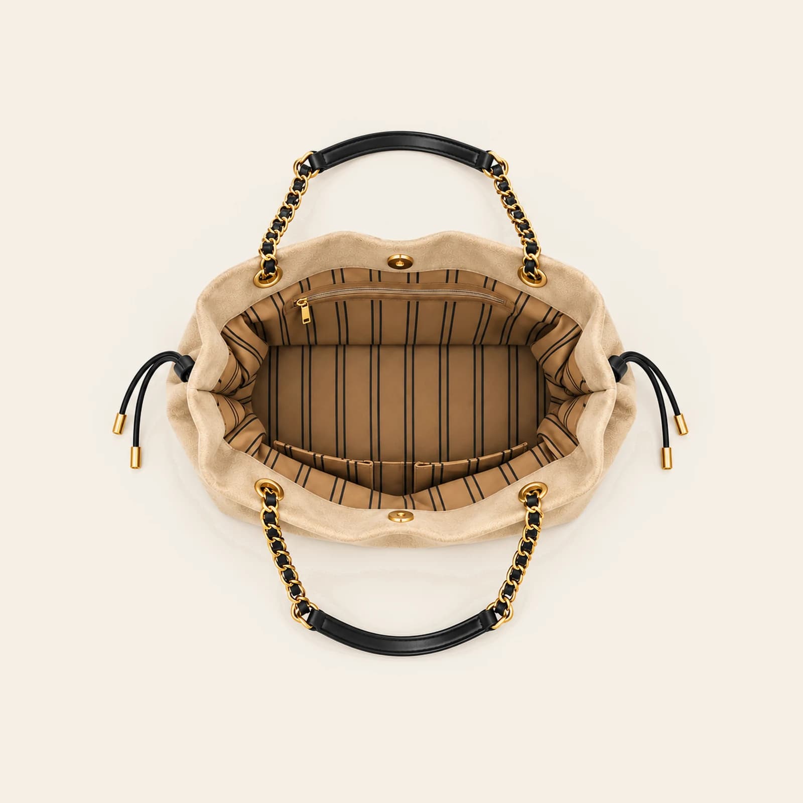 Marlow Suede Bucket Large — Beige, view 4