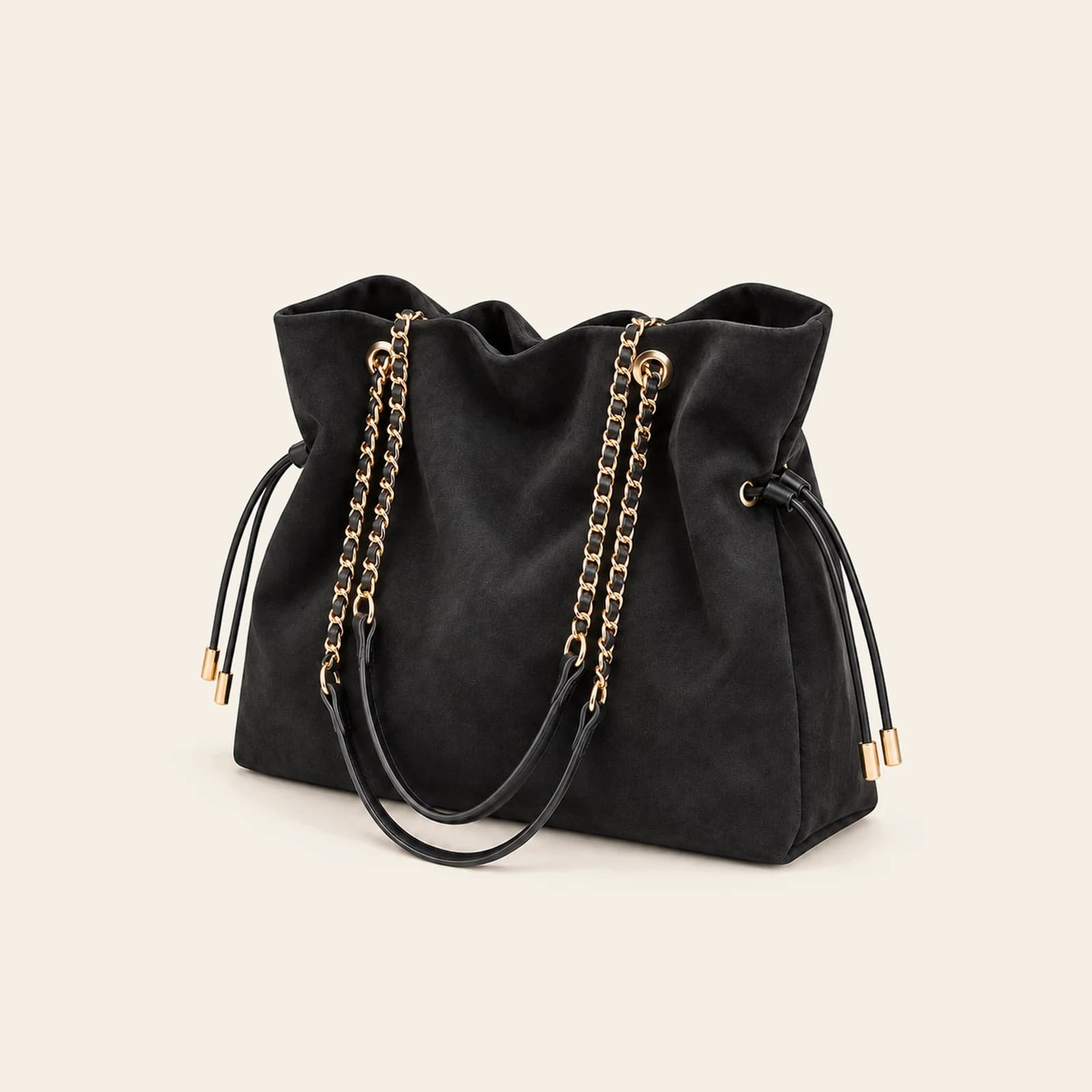 Marlow Suede Bucket Large — Black, view 1
