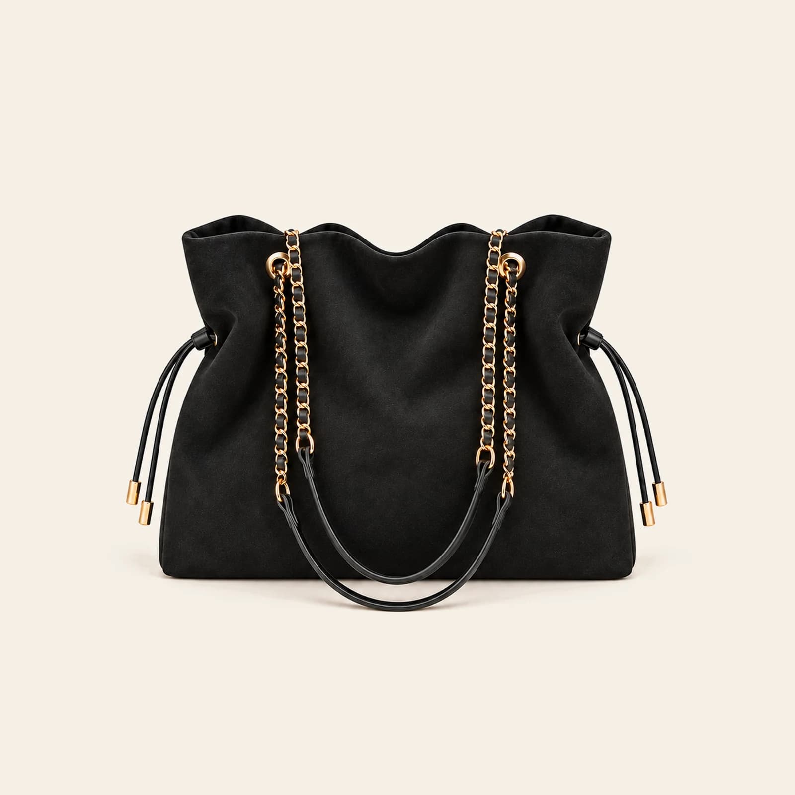 Marlow Suede Bucket Large — Black, view 2