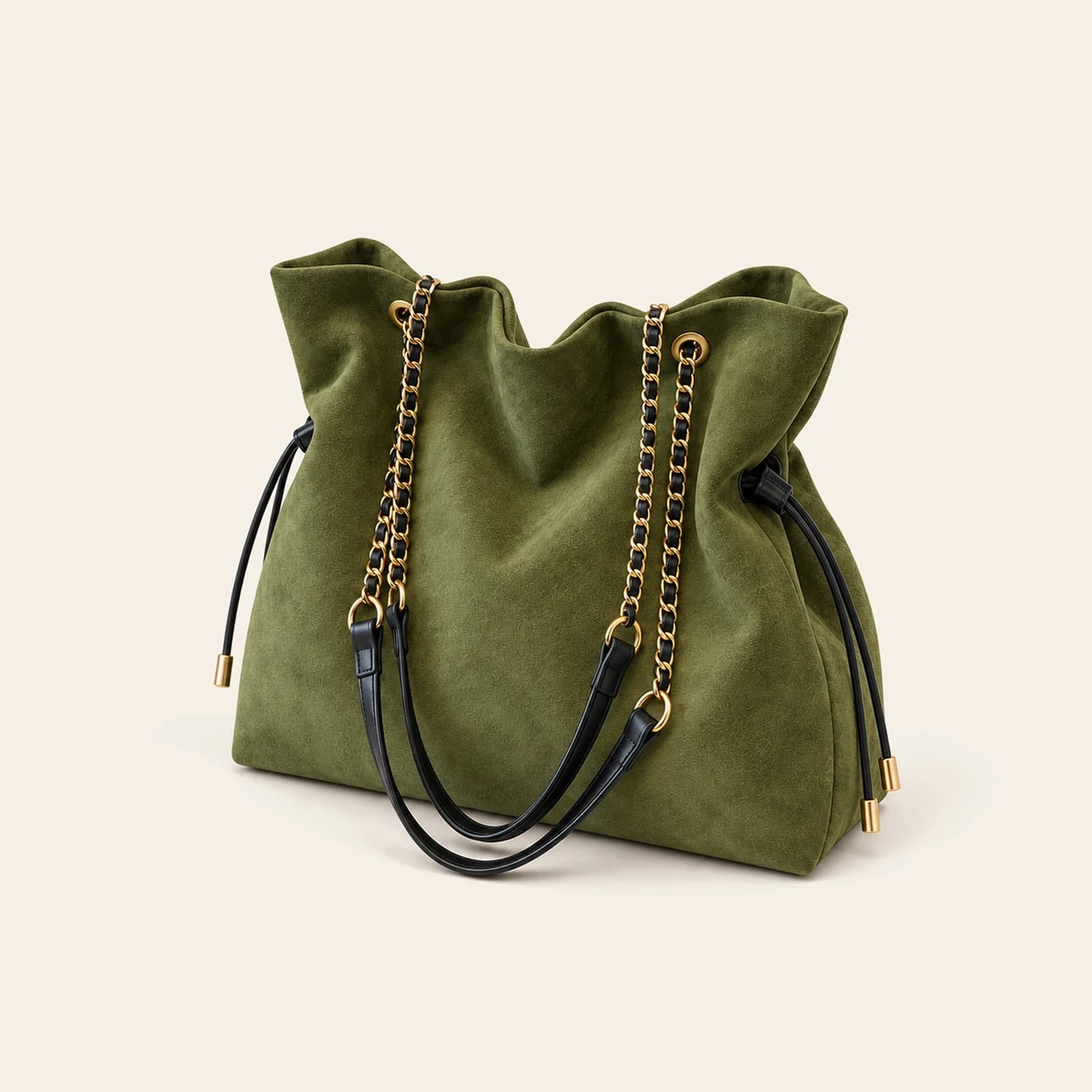 Marlow Suede Bucket Large — Green, view 1