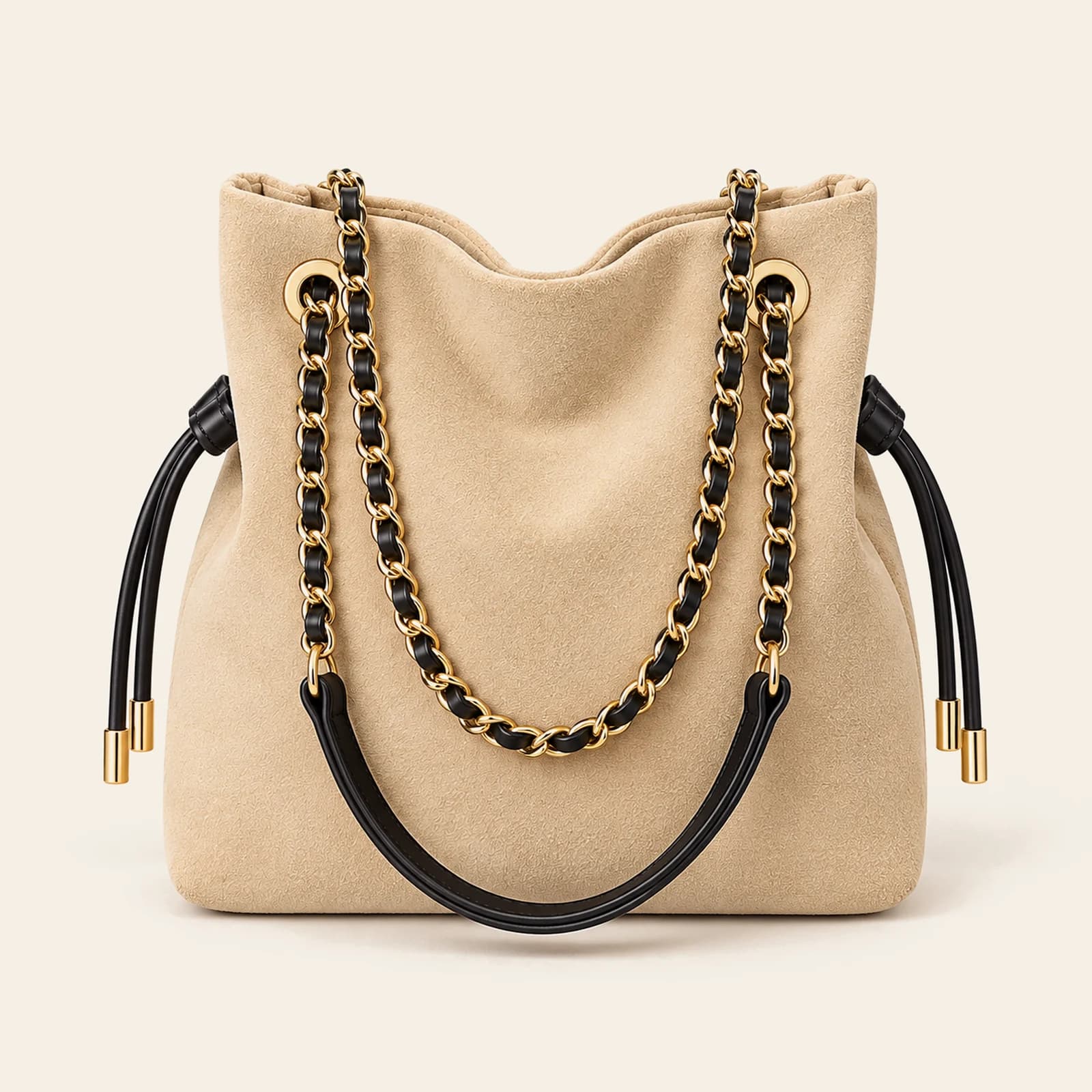Marlow Suede Bucket Small — Beige, view 2