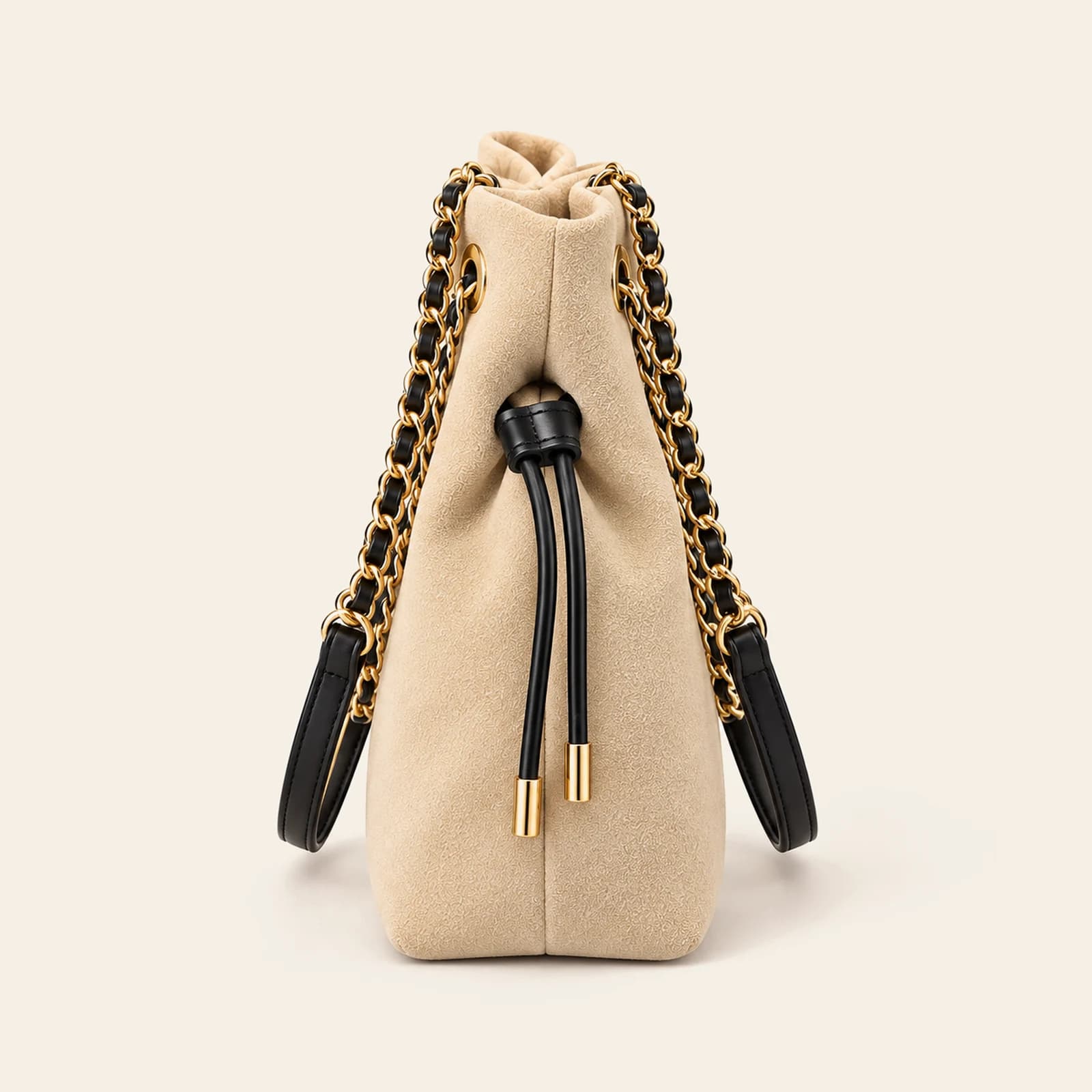 Marlow Suede Bucket Small — Beige, view 3
