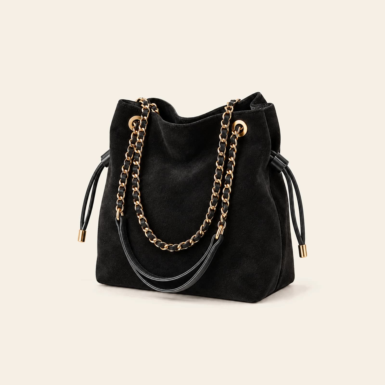 Marlow Suede Bucket Small — Black, view 1