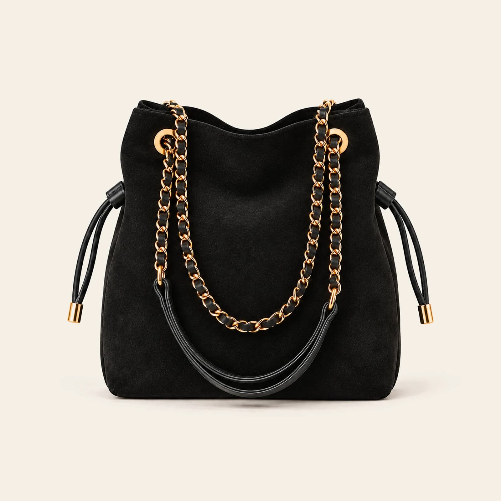 Marlow Suede Bucket Small — Black, view 2