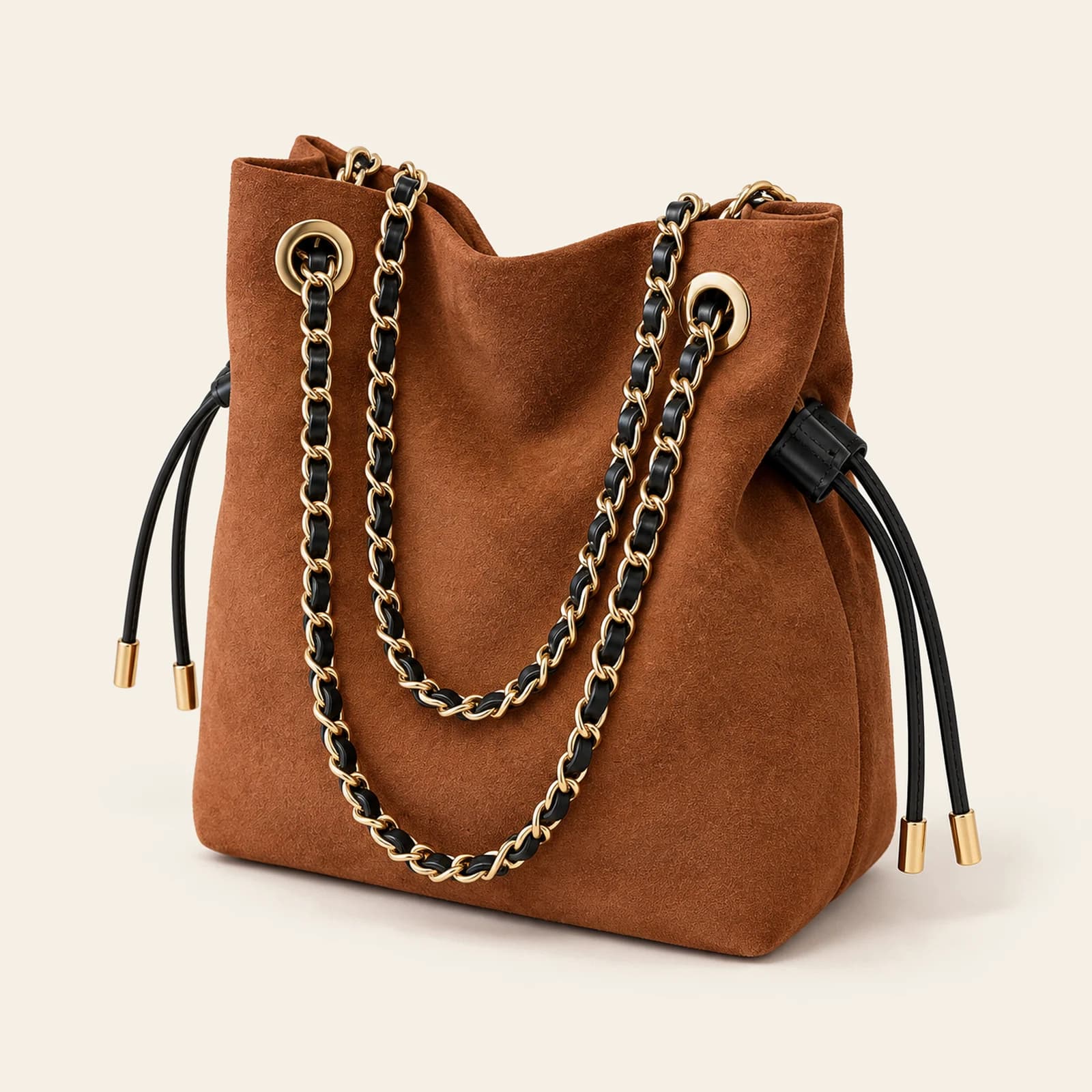 Marlow Suede Bucket Small — Brown, view 1