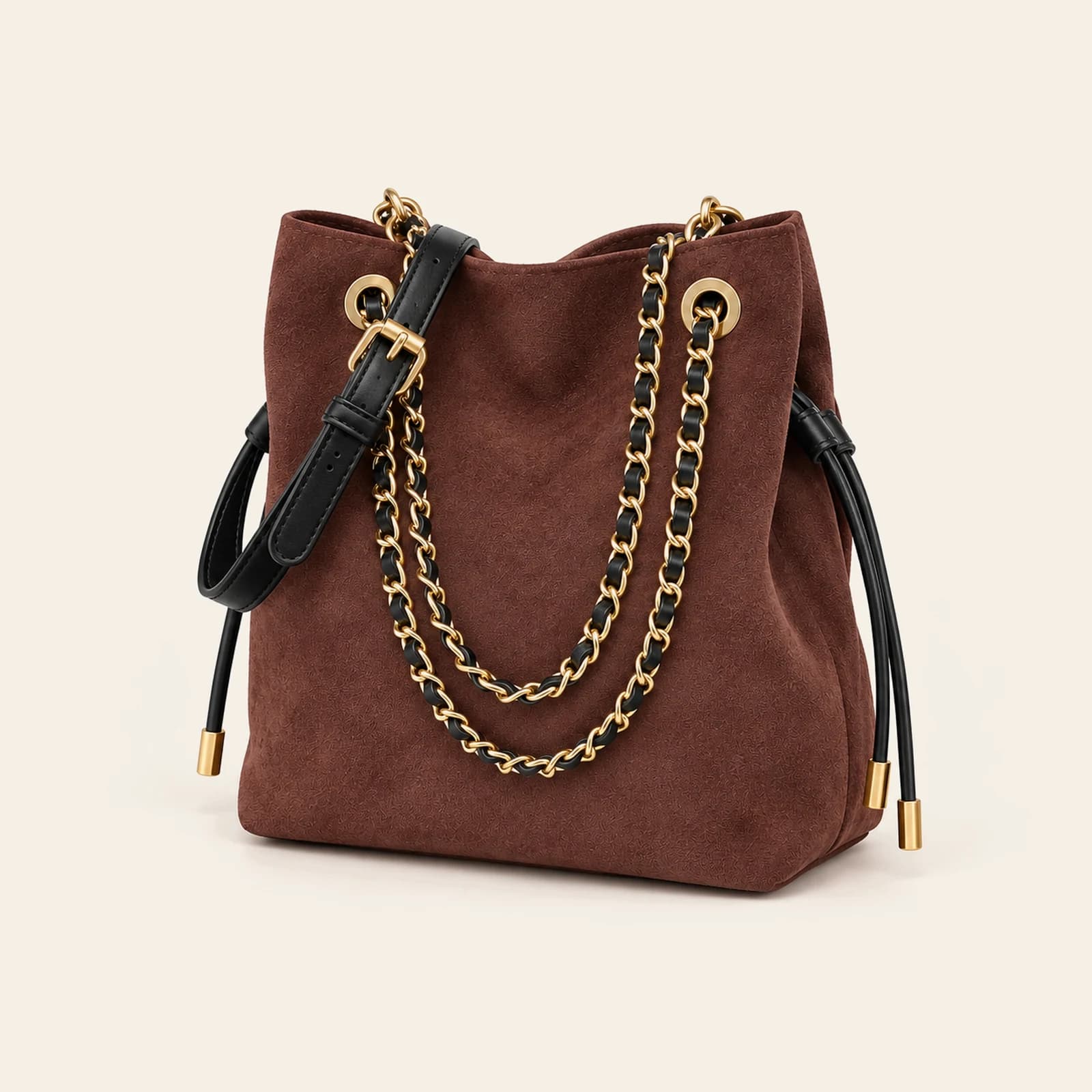 Marlow Suede Bucket Small — Coffee, view 1