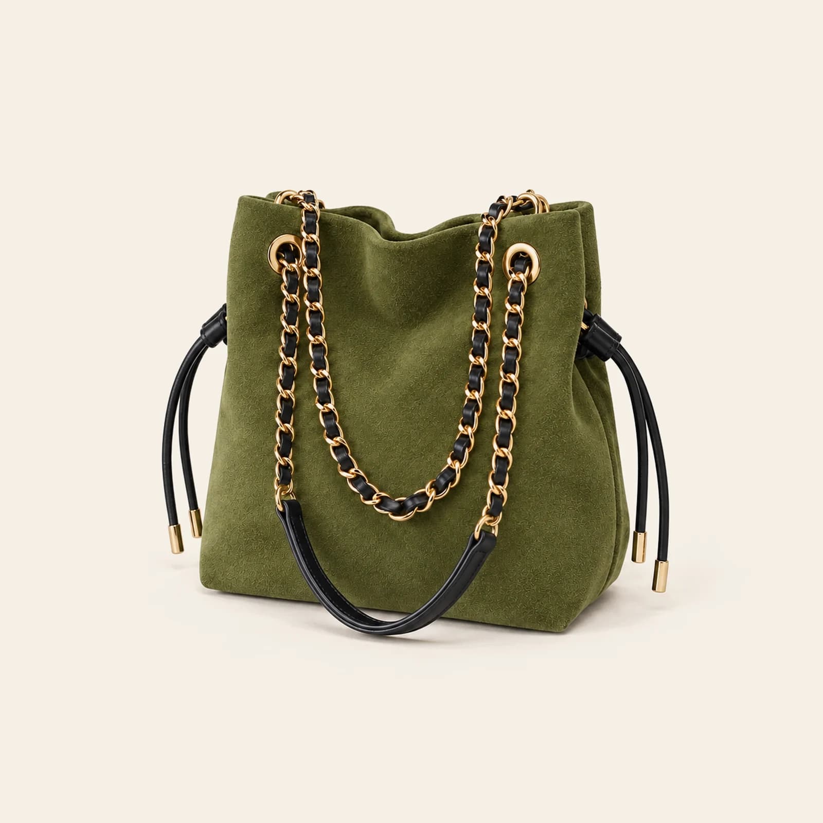 Marlow Suede Bucket Small — Green, view 1