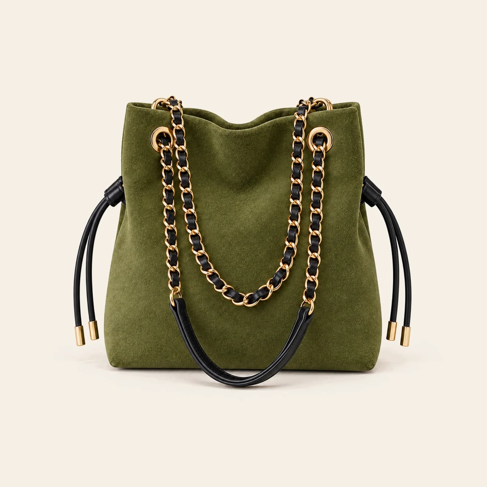 Marlow Suede Bucket Small — Green, view 2