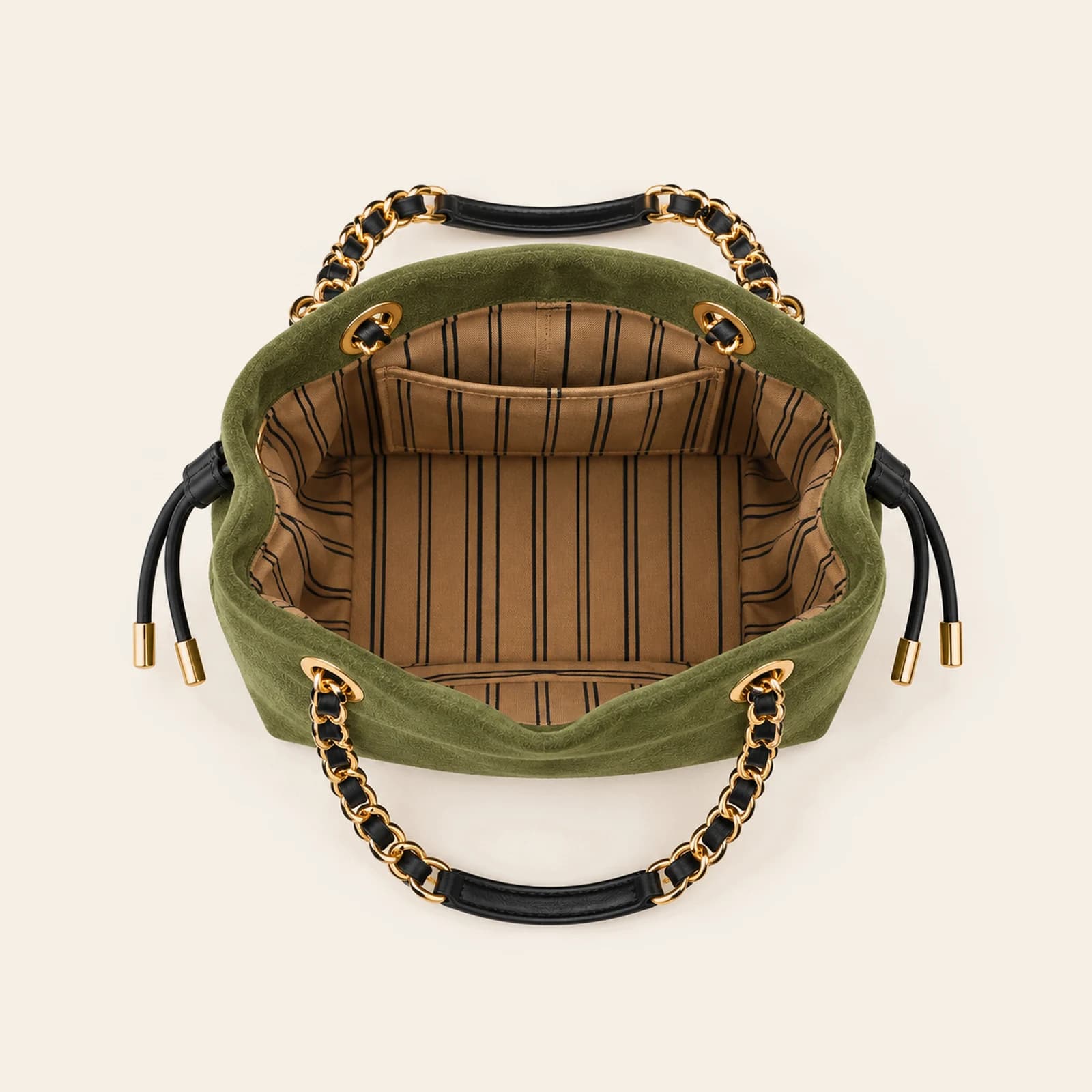 Marlow Suede Bucket Small — Green, view 4