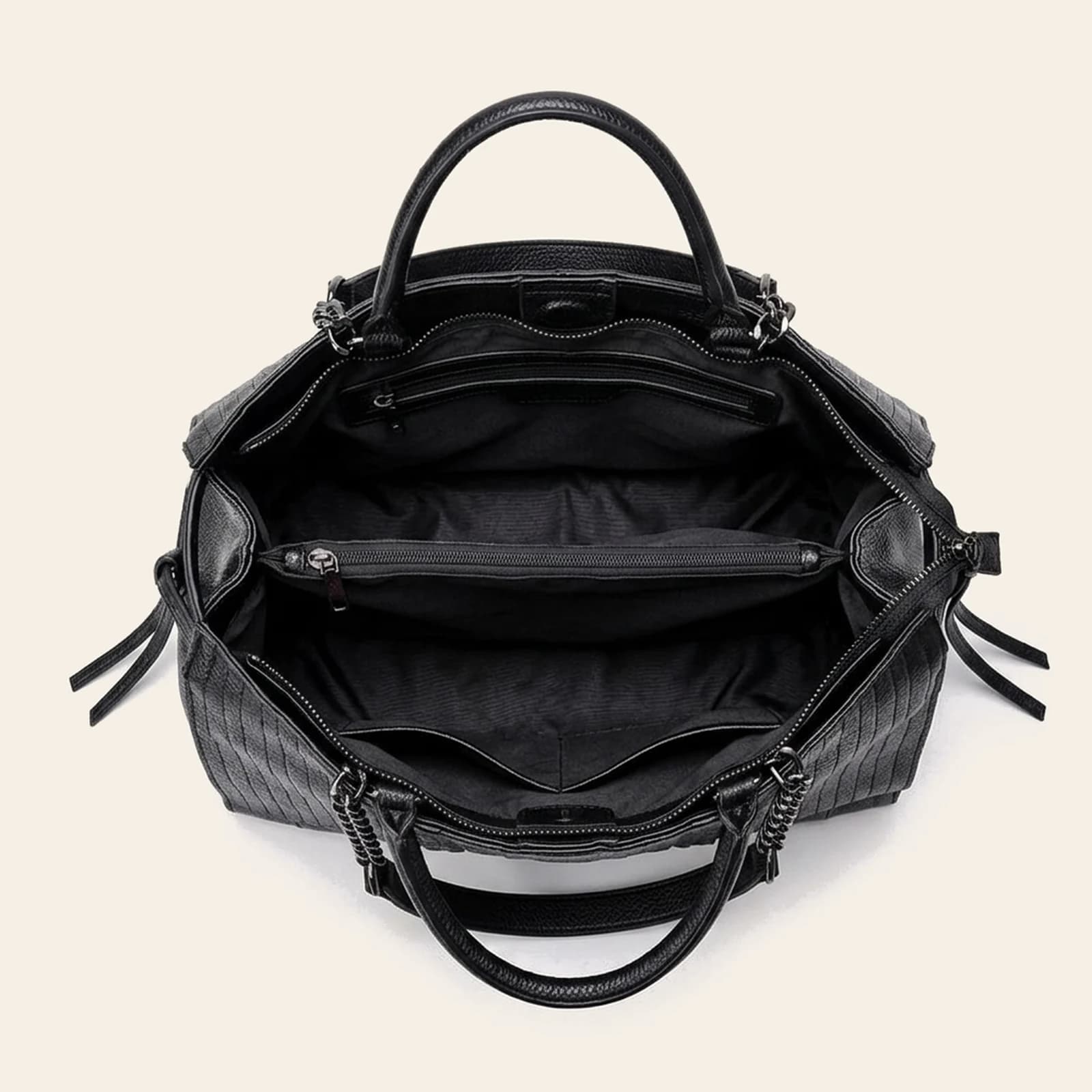 Nero Chain Satchel — Black, view 4