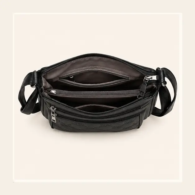 Noir Lace Crossbody — Black, view 4