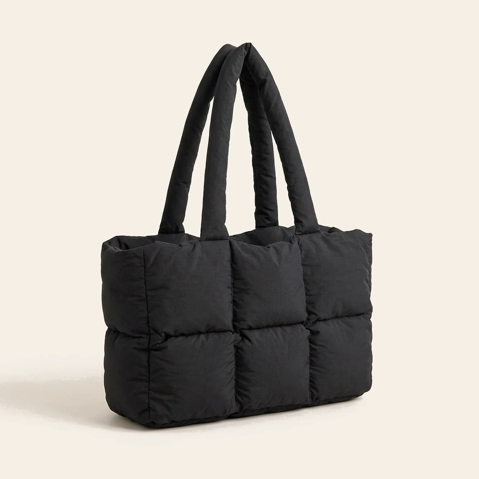 Nuvola Puffer Tote — Black, view 1