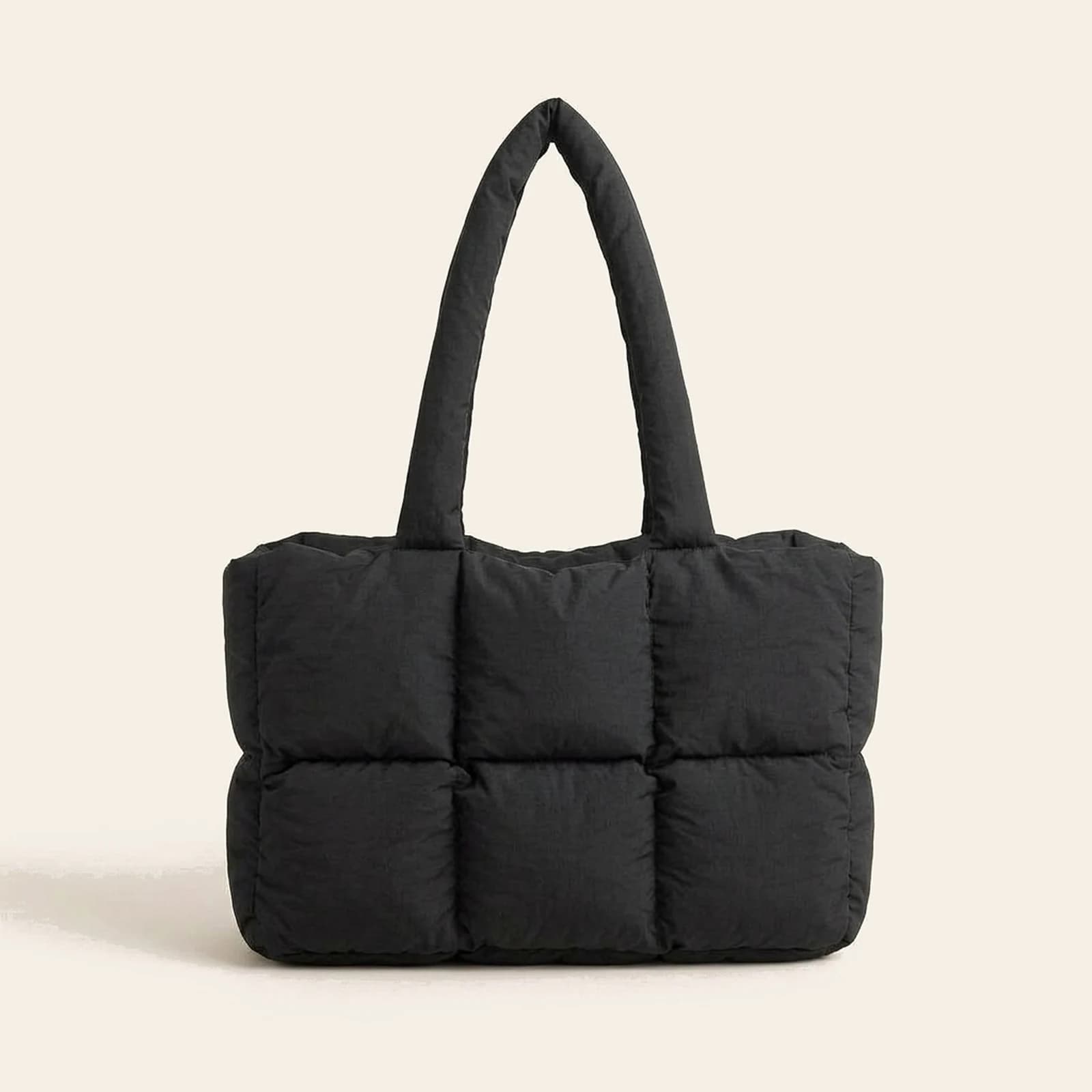 Nuvola Puffer Tote — Black, view 2