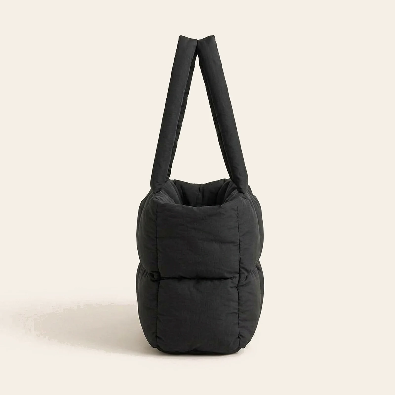 Nuvola Puffer Tote — Black, view 3