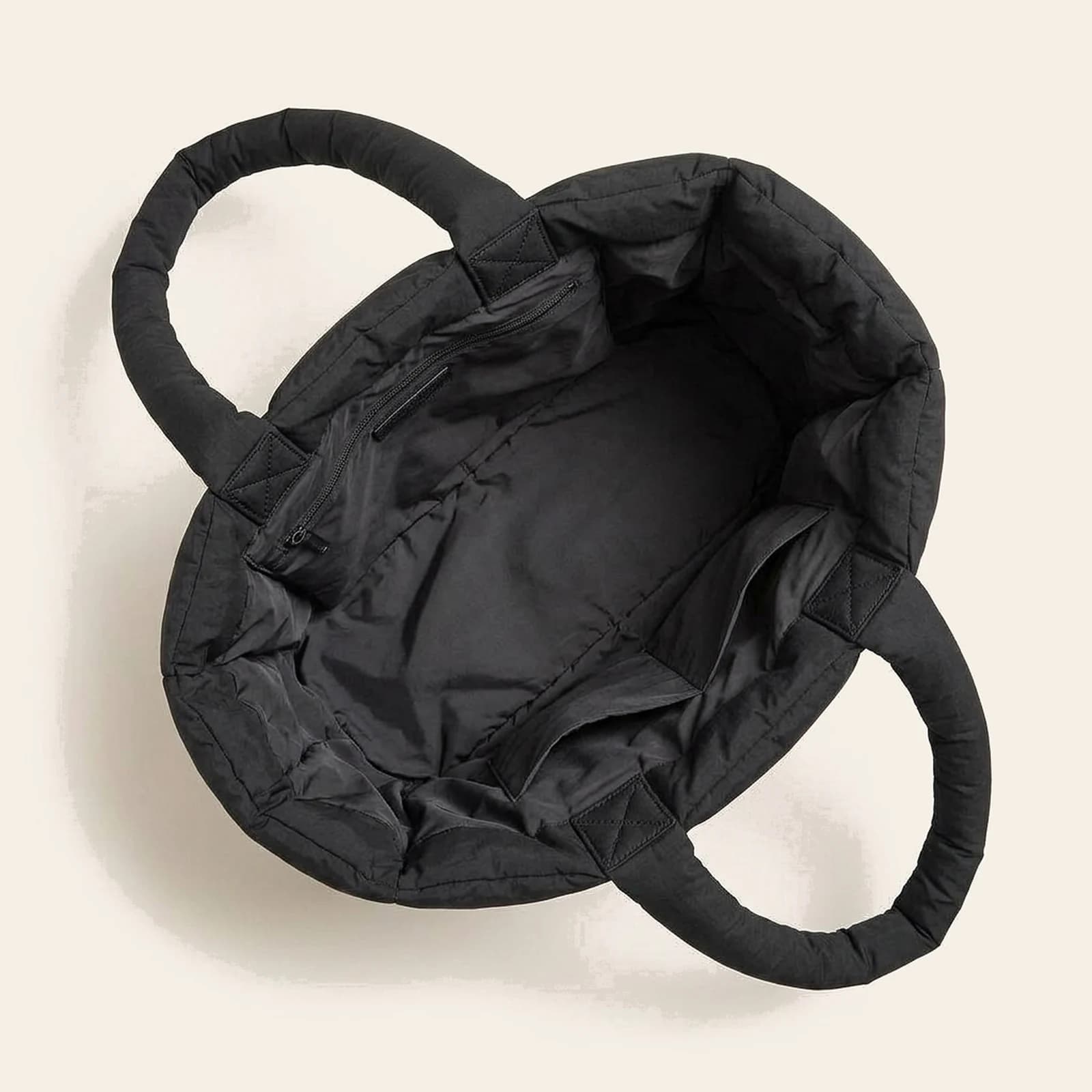 Nuvola Puffer Tote — Black, view 4
