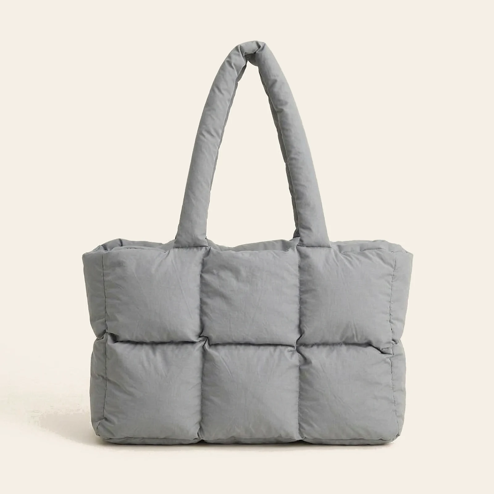 Nuvola Puffer Tote — Grey, view 2