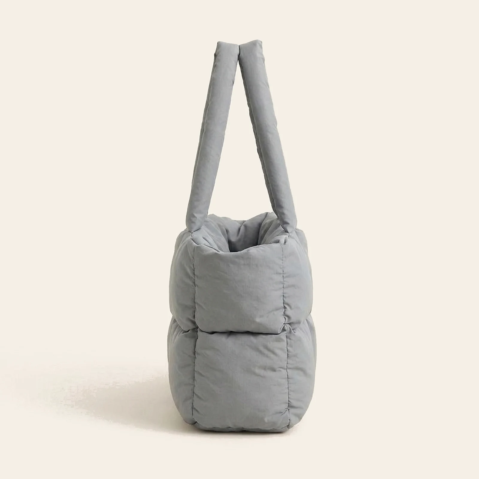 Nuvola Puffer Tote — Grey, view 3