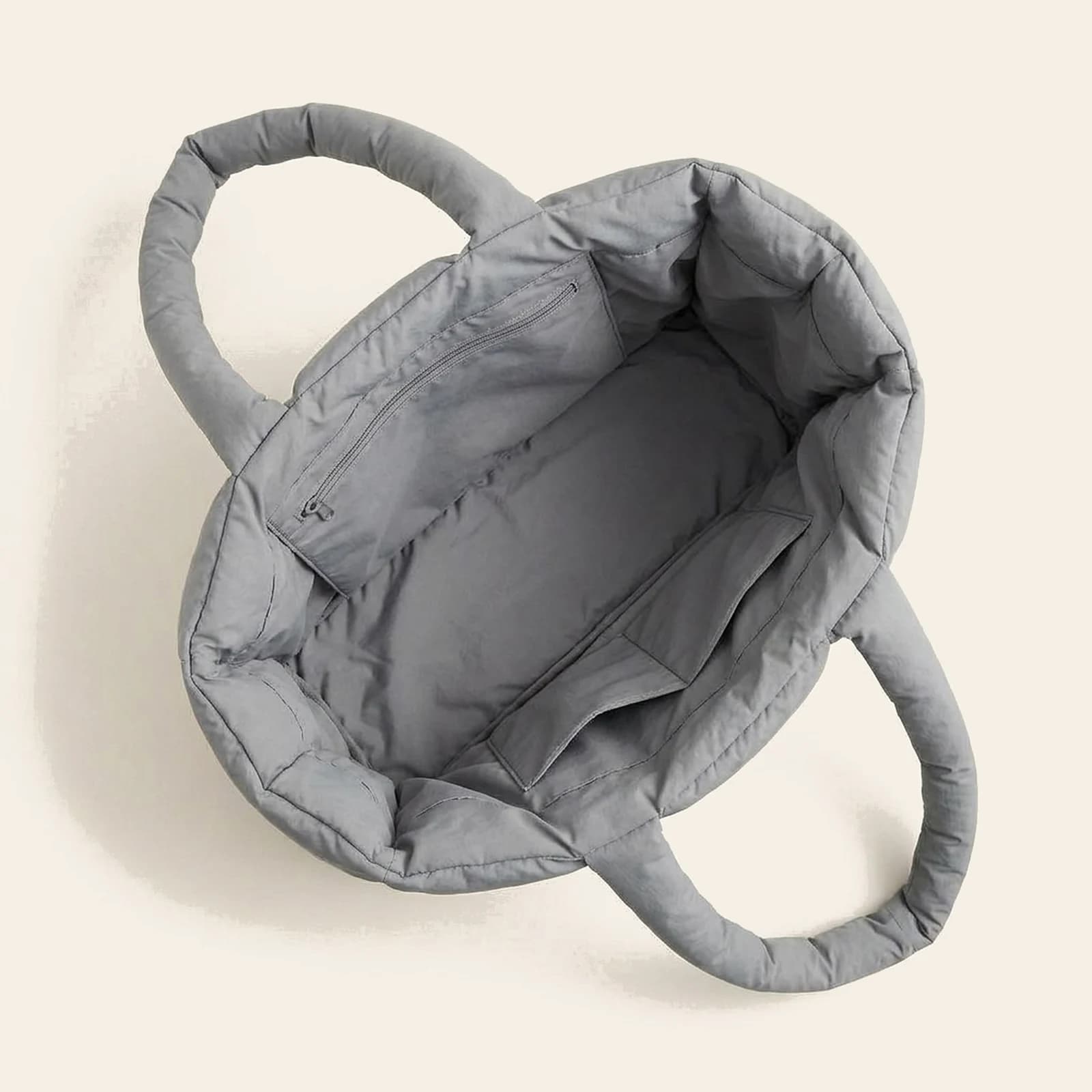 Nuvola Puffer Tote — Grey, view 4