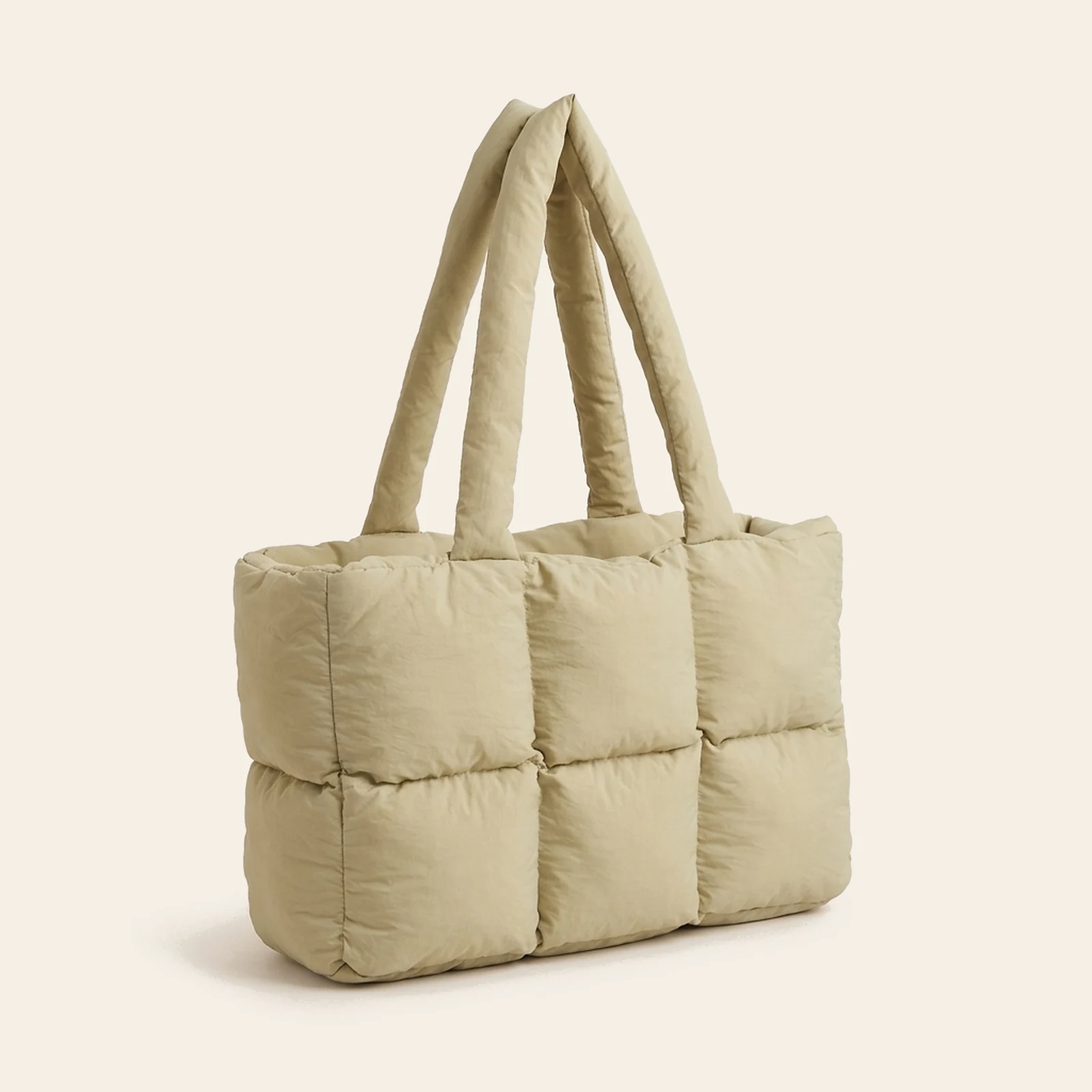 Nuvola Puffer Tote — Khaki, view 1
