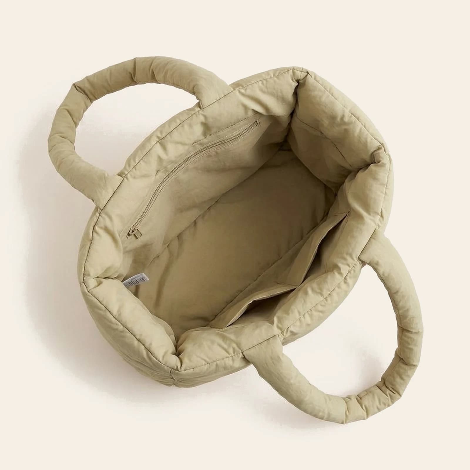Nuvola Puffer Tote — Khaki, view 4