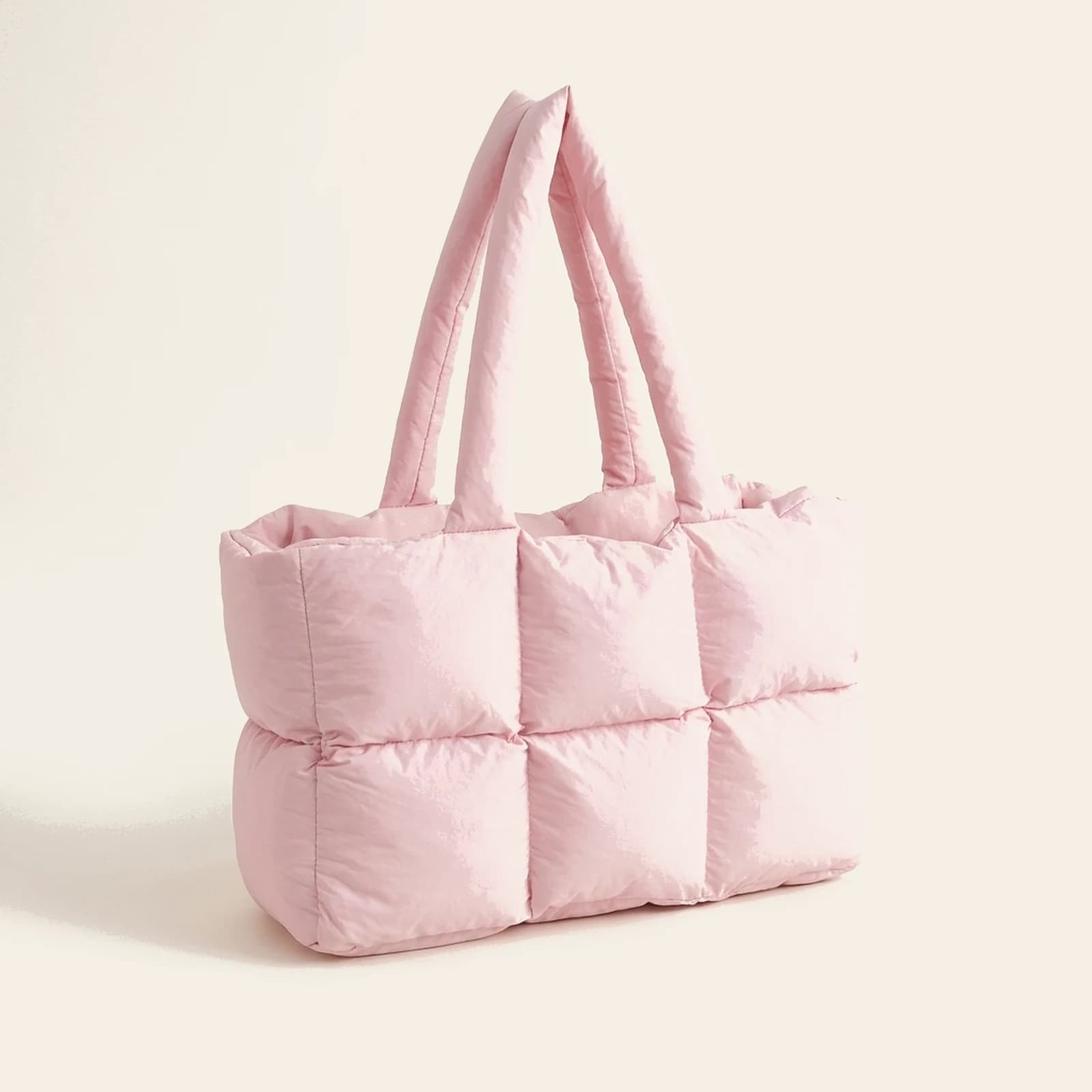 Nuvola Puffer Tote — Pink, view 1