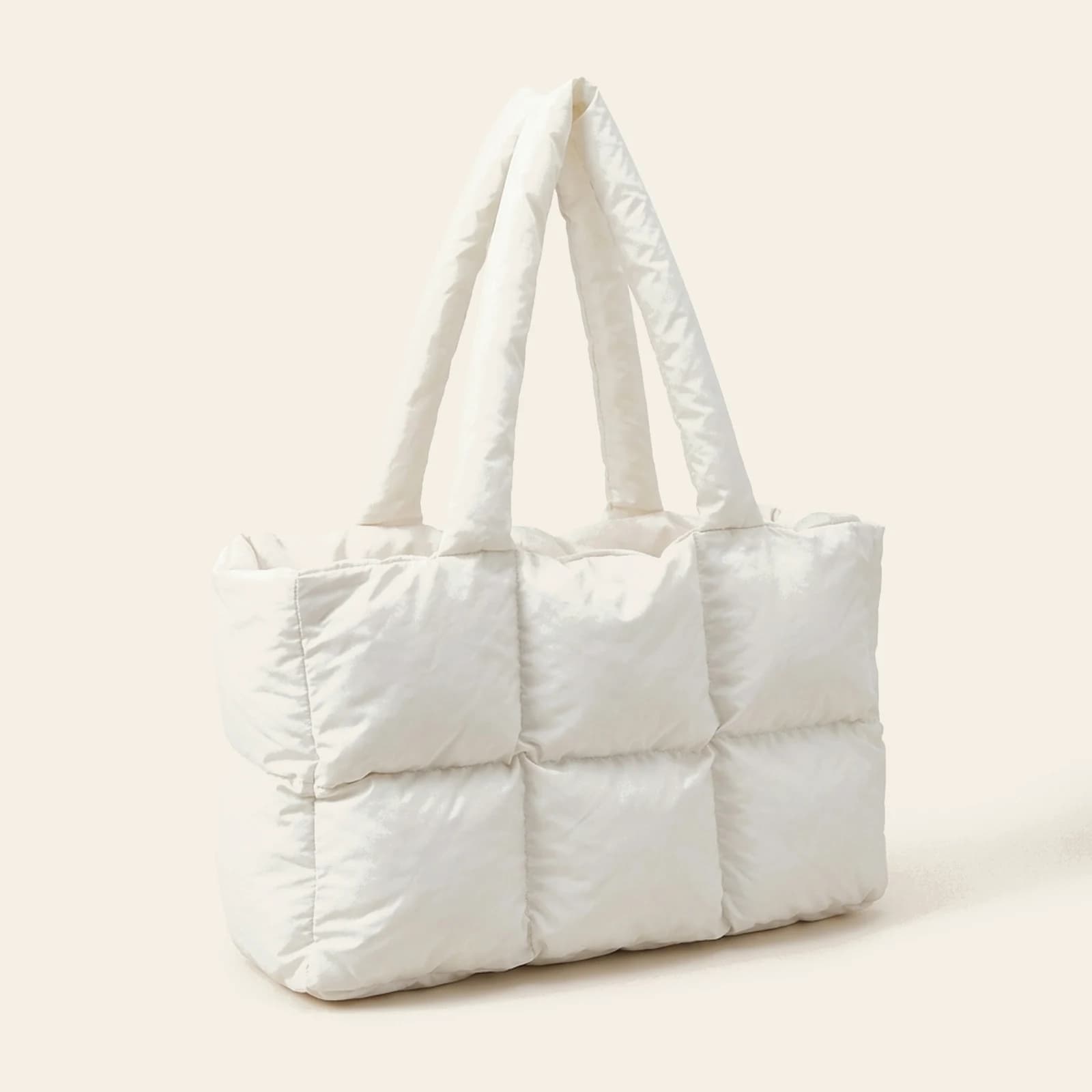 Nuvola Puffer Tote — White, view 1