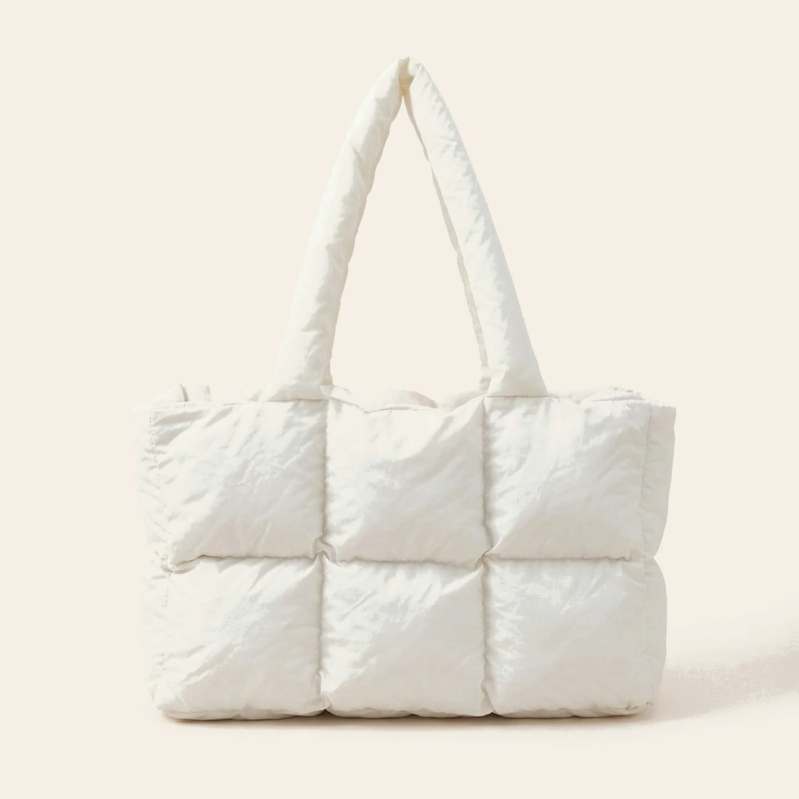 Nuvola Puffer Tote — White, view 2