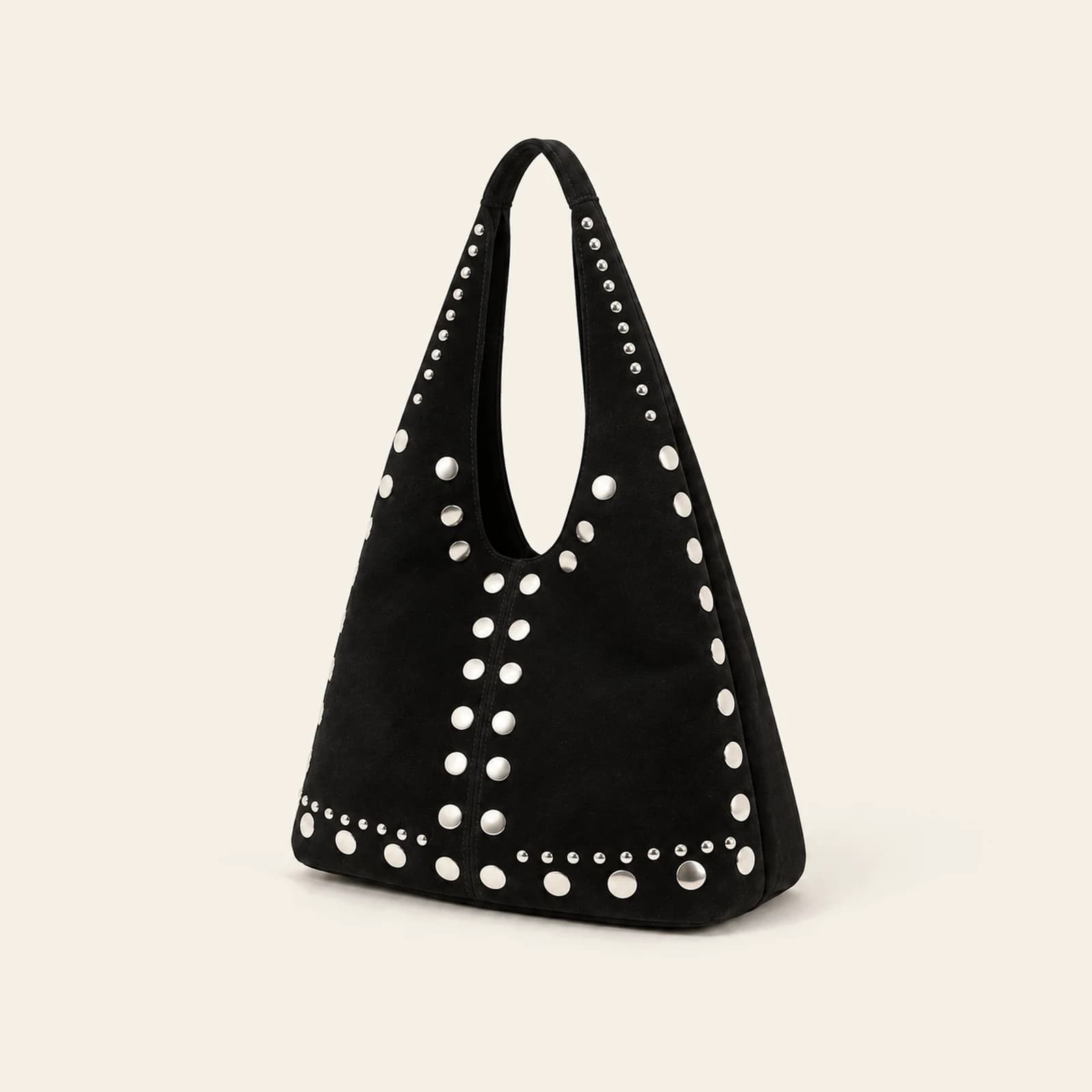 Roma Studded Hobo — Black, view 1